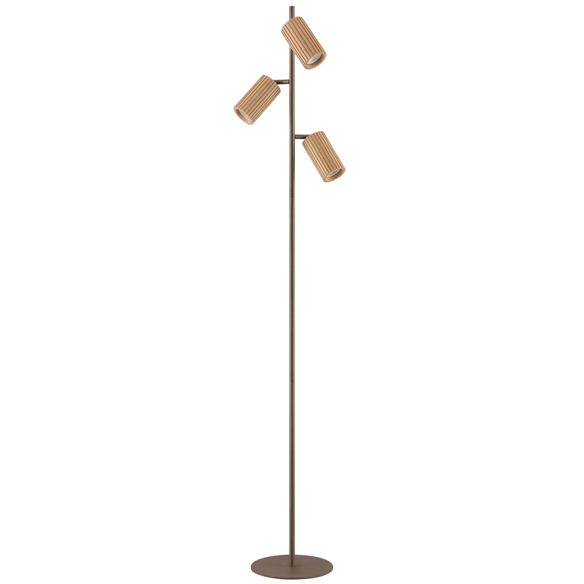 Lakewood Brun golvlampa från Brilliant - Lakewood golvlampa kombinerar brun metall med ljust, ribbat tr&auml; f&ouml;r ett varmt och stilrent uttryck.