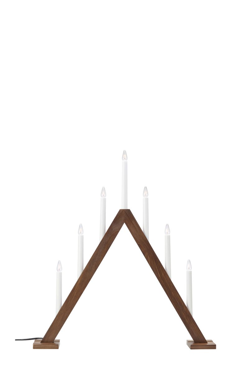 Zoom bild av Ariele Mörkbrun från Markslöjd - Stilren och klassisk adventsljusstake i m&ouml;rkbrunt betsat tr&auml; med 7 ljus.