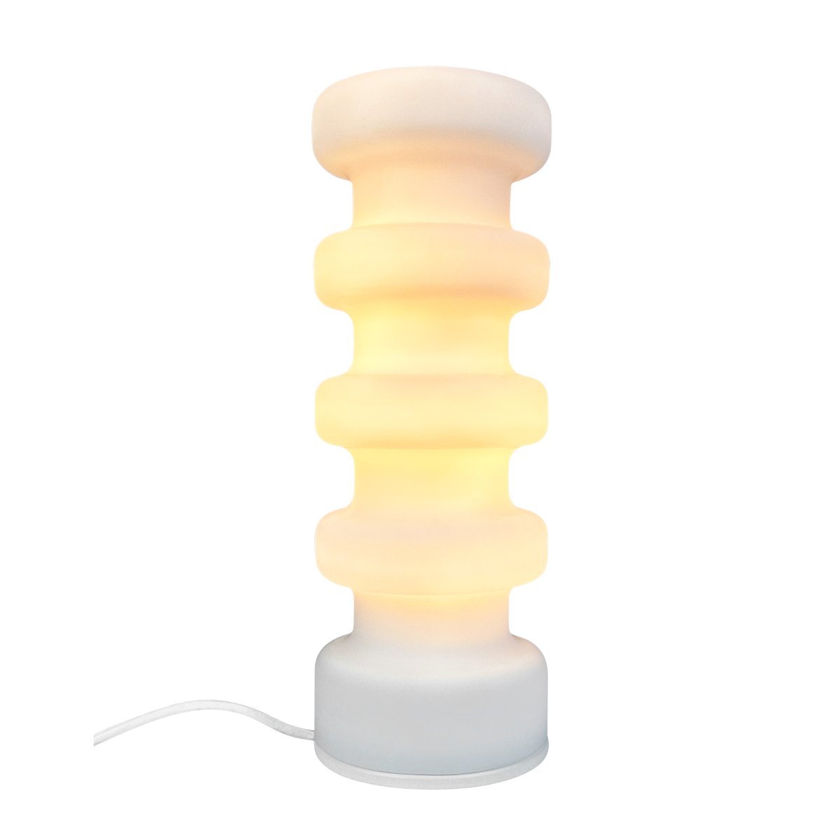Luna 33cm Vit bordslampa från Dyberg Larsen - L&aring;t Luna bordslampa bli rummets blickf&aring;ng med sitt f&ouml;rtrollande sken i opalglas och skapa en unik atmosf&auml;r.