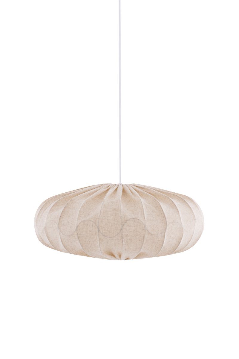 Bladverk skärm exkl. upphäng Ø50 Beige taklampa från Globen Lighting - Textilen bidrar till ett varmt och behagligt ljus som passar fint i s&aring;v&auml;l sovrum som vardagsrum.