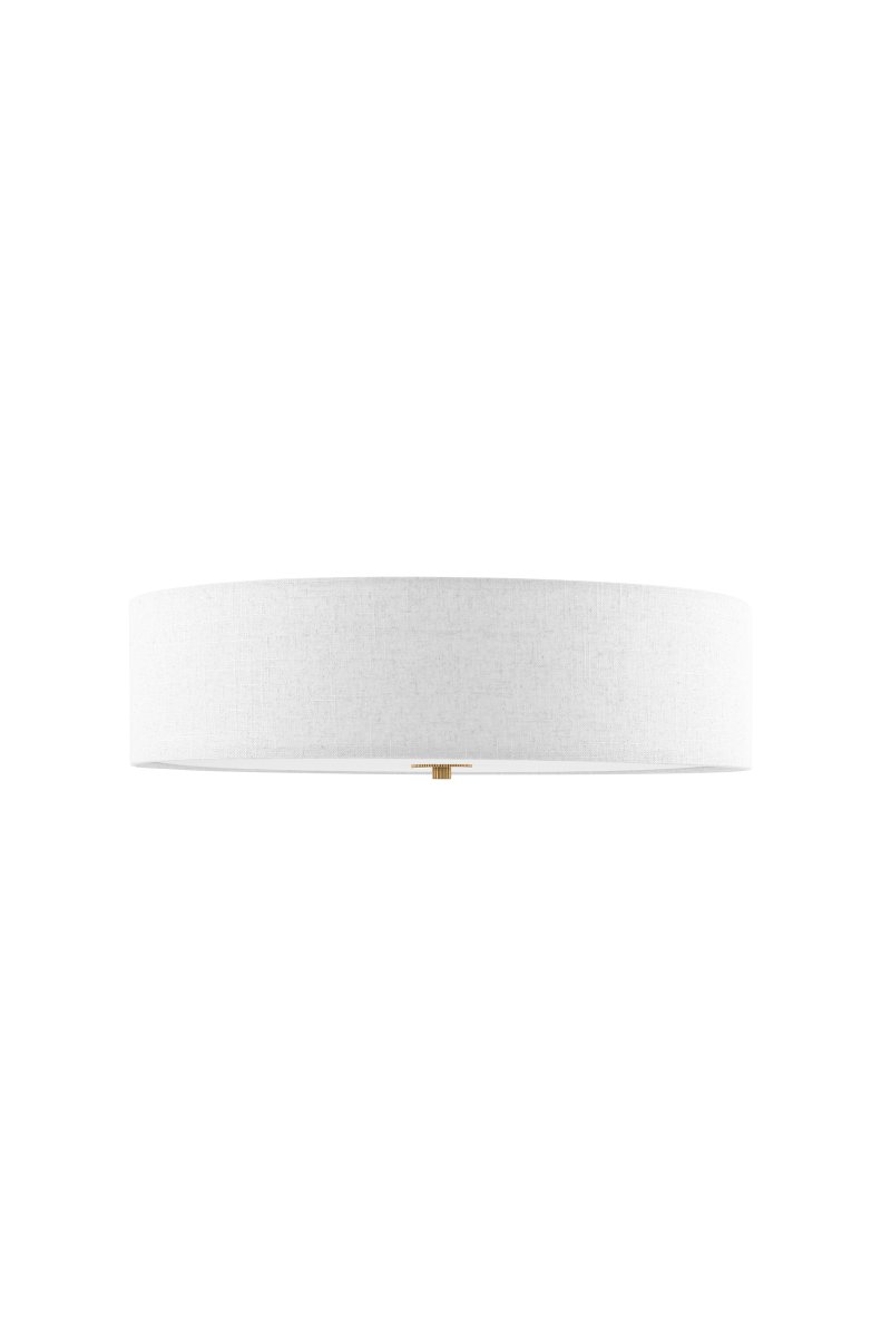 Noah Ø50 Vit plafond från Globen Lighting - Noah &auml;r en stilren och dekorativ plafond, handgjord i vitt linnetyg med en vacker, levande struktur.