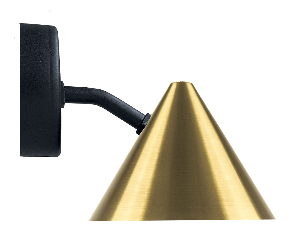 Tratt Micro LED Mässing utelampa från Westal - Med utbytbar LED-enhet (600lm), smarta in- och utg&aring;ngar samt snabbkopplingsplint &auml;r installationen snabb och smidig.