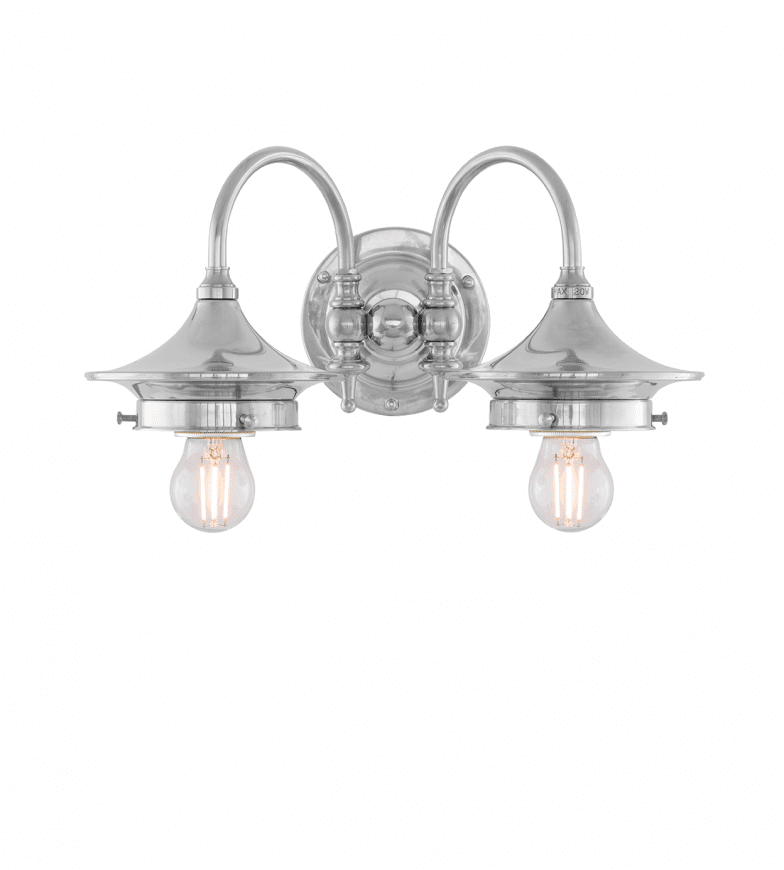 Tigerstedt IP24 Nickel från Karlskrona lampfabrik - F&ouml;r att g&aring; in med kuloledning kompletteras med en distansplatta.