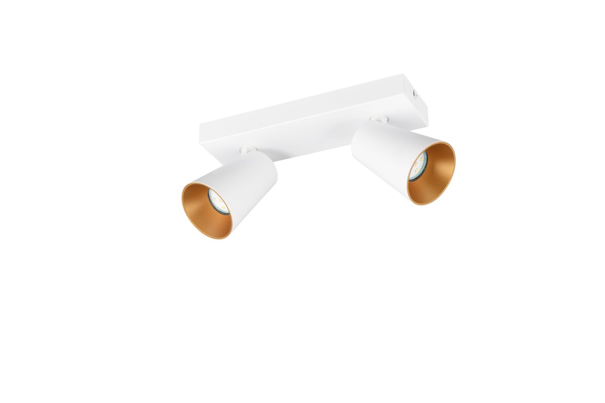 Sharp 2 Vit spotlight från Trio Lighting - Tack vare de sv&auml;ngbara spotlightsen &auml;r tak- och v&auml;gglampan med tv&aring; lampor idealisk som kompletterande ljusk&auml;lla i k&ouml;ket eller i sm&aring; rum och ger ditt hem en mysig atmosf&auml;r.