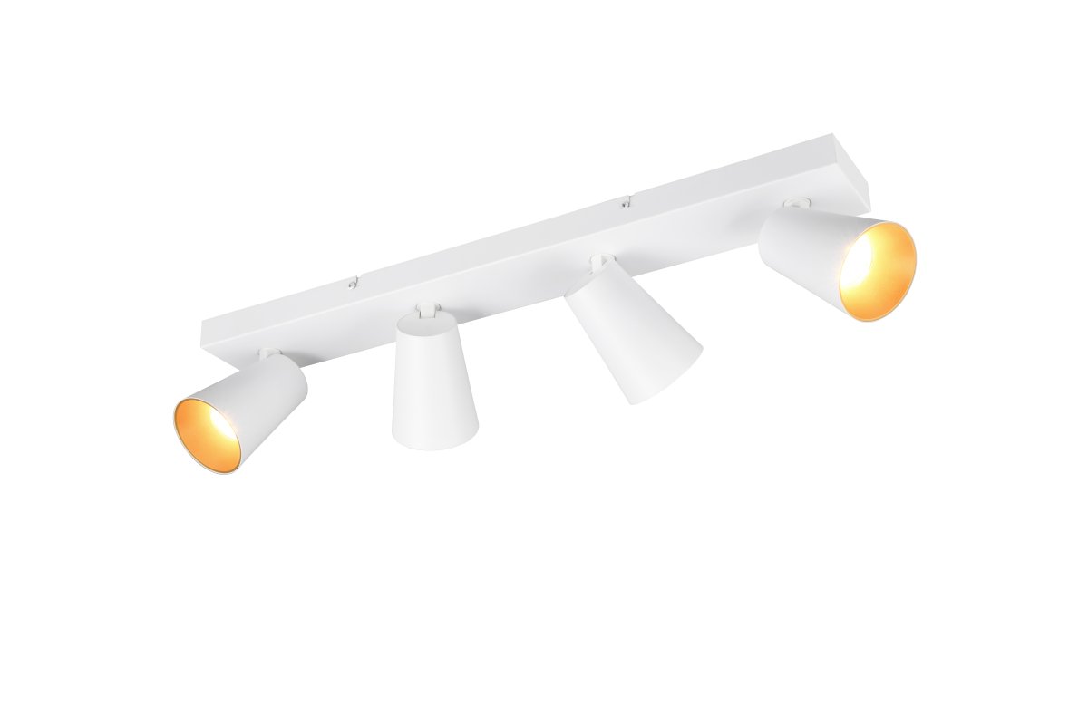 Sharp 4 Vit spotlight från Trio Lighting - Tack vare de svängbara spotlightsen är tak- och vägglampan med fyra lampor idealisk som kompletterande ljuskälla i köket eller i små rum och ger ditt hem en mysig atmosfär.