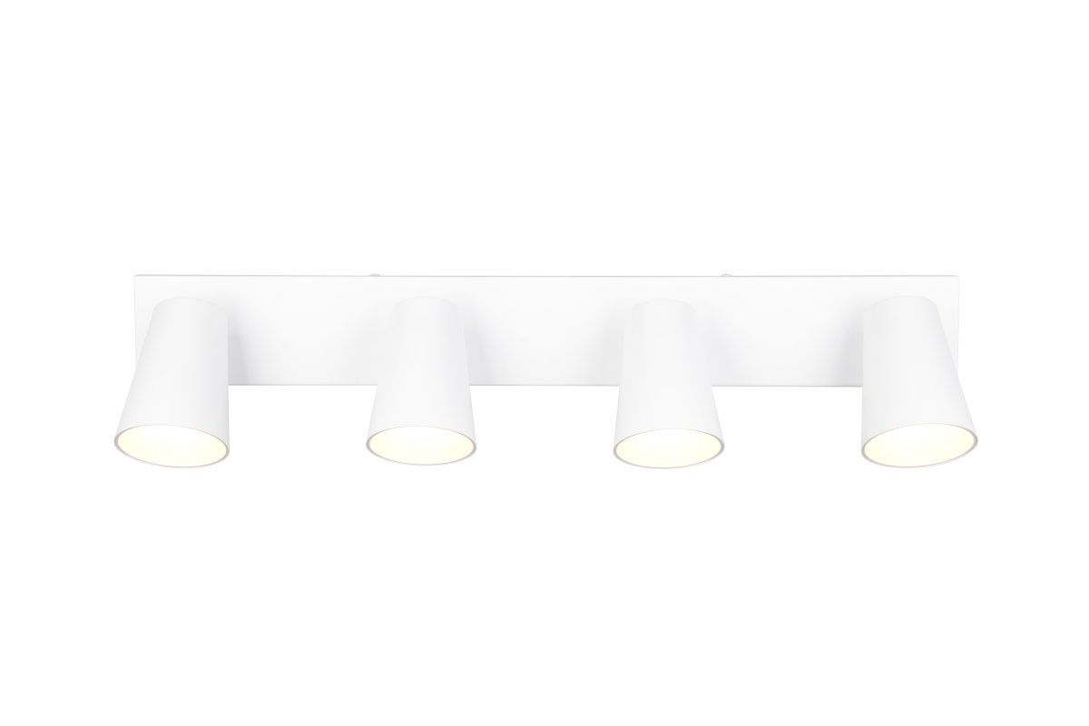 Sharp 4 Vit spotlight från Trio Lighting - Tack vare de svängbara spotlightsen är tak- och vägglampan med fyra lampor idealisk som kompletterande ljuskälla i köket eller i små rum och ger ditt hem en mysig atmosfär.