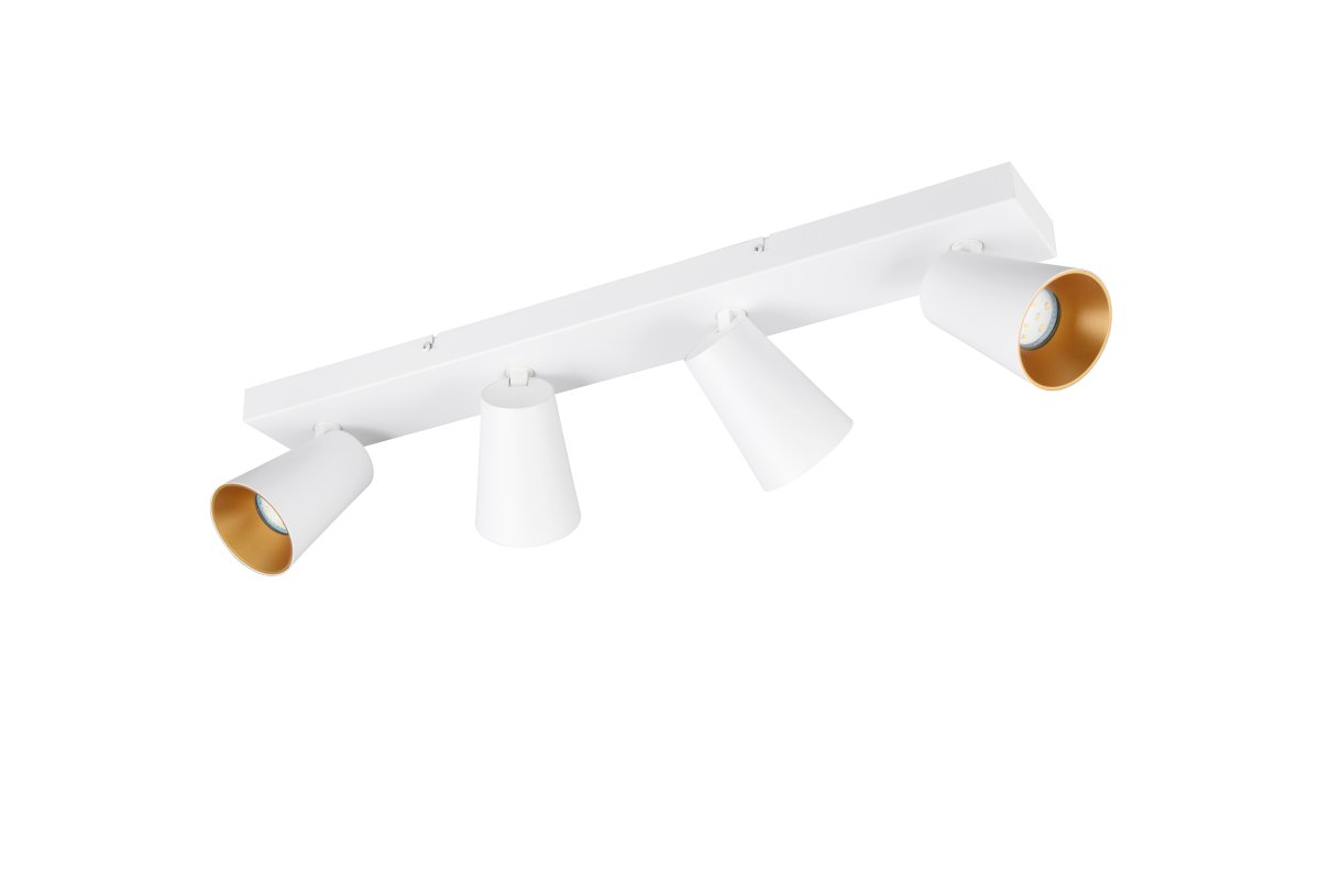 Sharp 4 Vit spotlight från Trio Lighting - Tack vare de svängbara spotlightsen är tak- och vägglampan med fyra lampor idealisk som kompletterande ljuskälla i köket eller i små rum och ger ditt hem en mysig atmosfär.