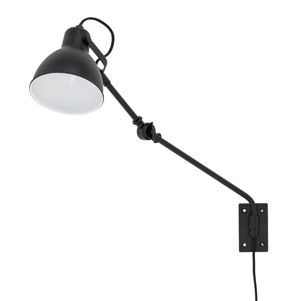 Jili 53cm Svart läslampa från Bloomingville - Jili v&auml;gglampa &auml;r en traditionell svart metallampa med en flexibel arm som g&ouml;r det enkelt att rikta ljuset dit du beh&ouml;ver det.