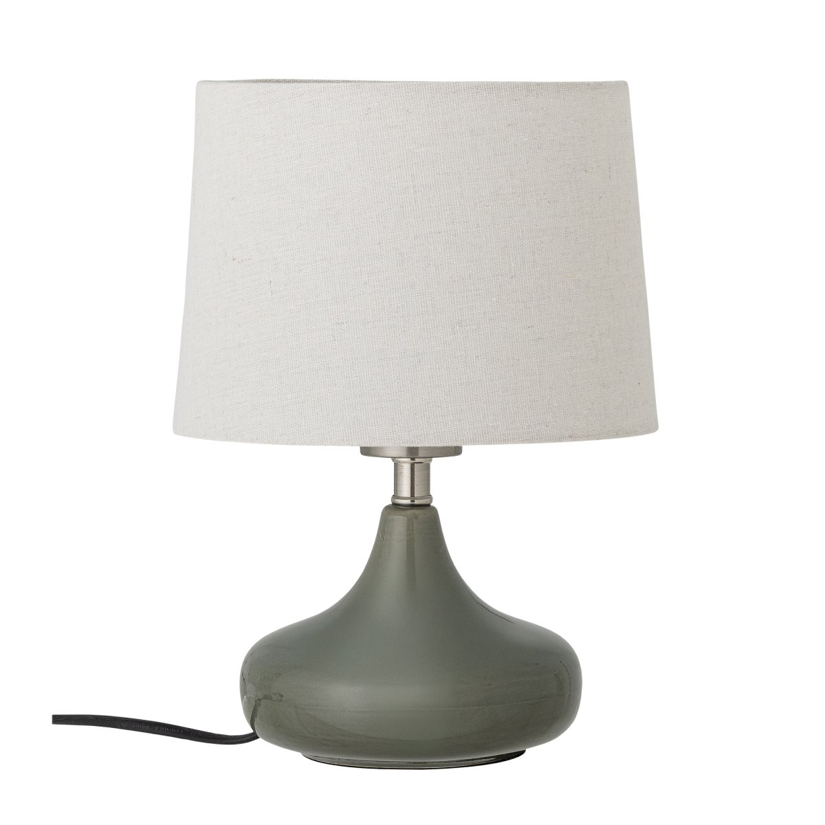 Loa 28cm Grön bordslampa från Bloomingville - Lampan kombinerar en stilfull lampfot i stengods med en sk&auml;rm i naturligt linnetyg, vilket ger ett harmoniskt och tidl&ouml;st uttryck.