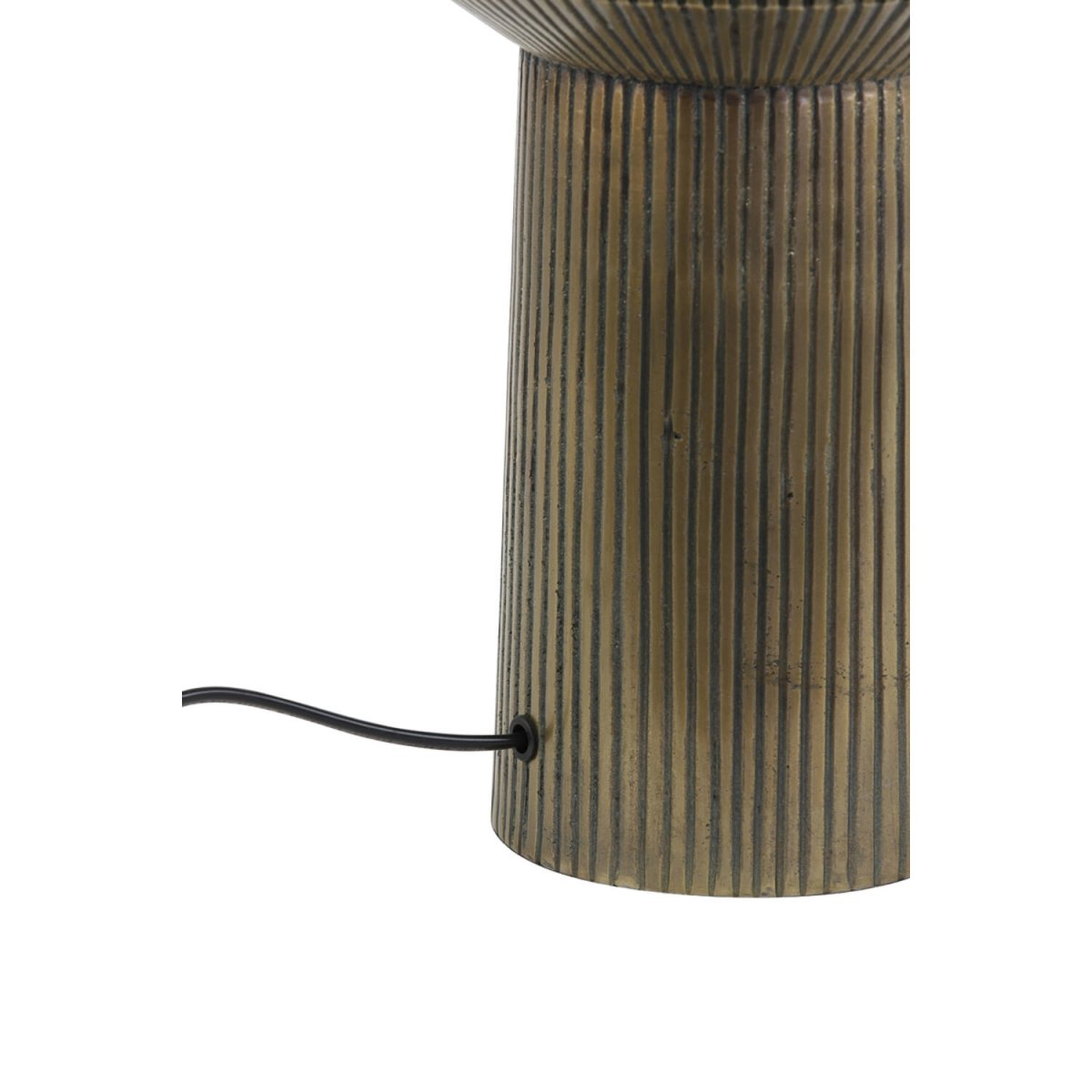 Briska 50cm Brons från Light & Living - Tillverkad i metall med en sofistikerad antik bronsfinish, har denna lampfot en unik geometrisk form och stilfulla r&auml;fflade detaljer.