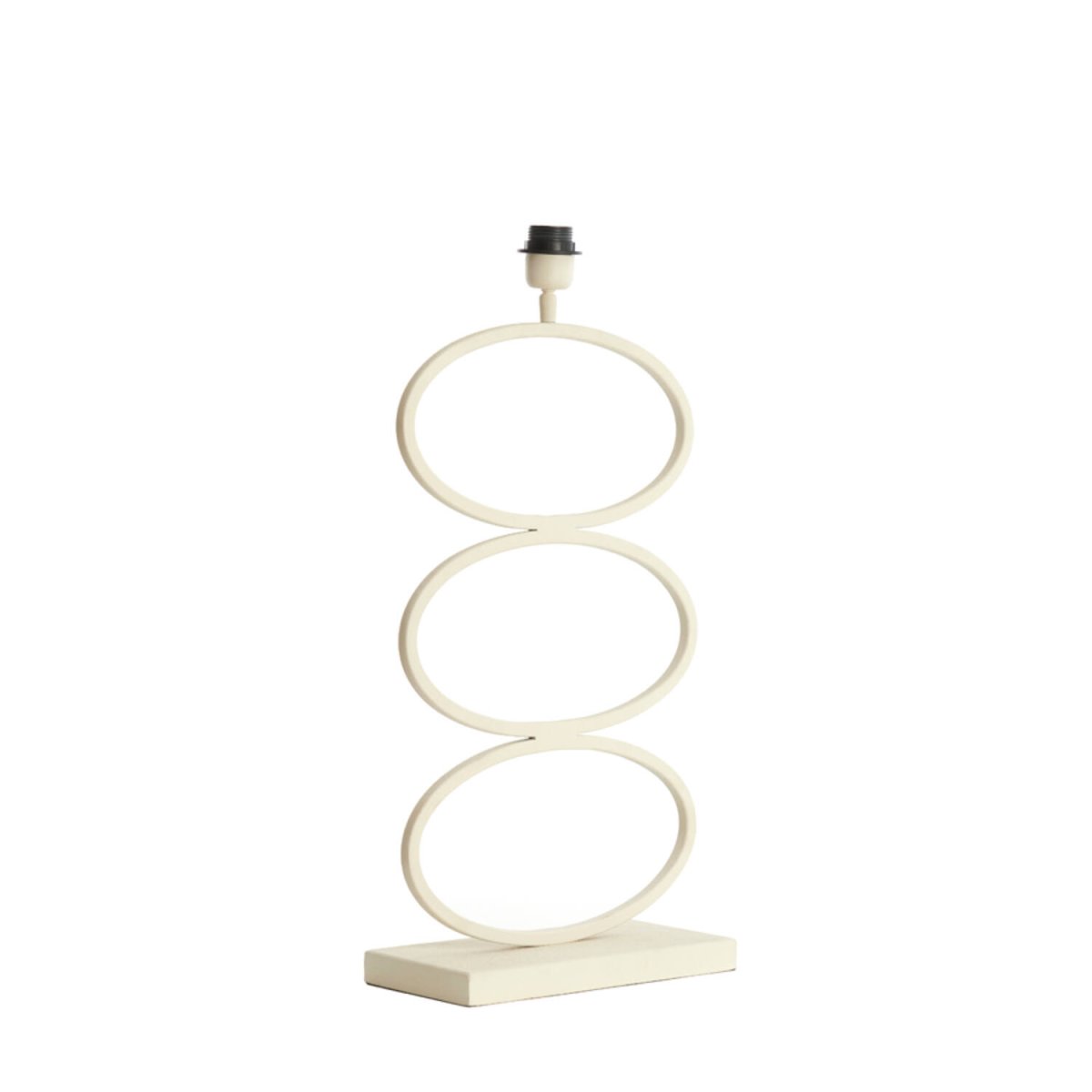 Stelius 60cm Krämvit från Light & Living - Med sin unika design best&aring;ende av tre sammanl&auml;nkade ovala former i kr&auml;mvit metall, skapar denna lampfot ett elegant och konstn&auml;rligt uttryck.