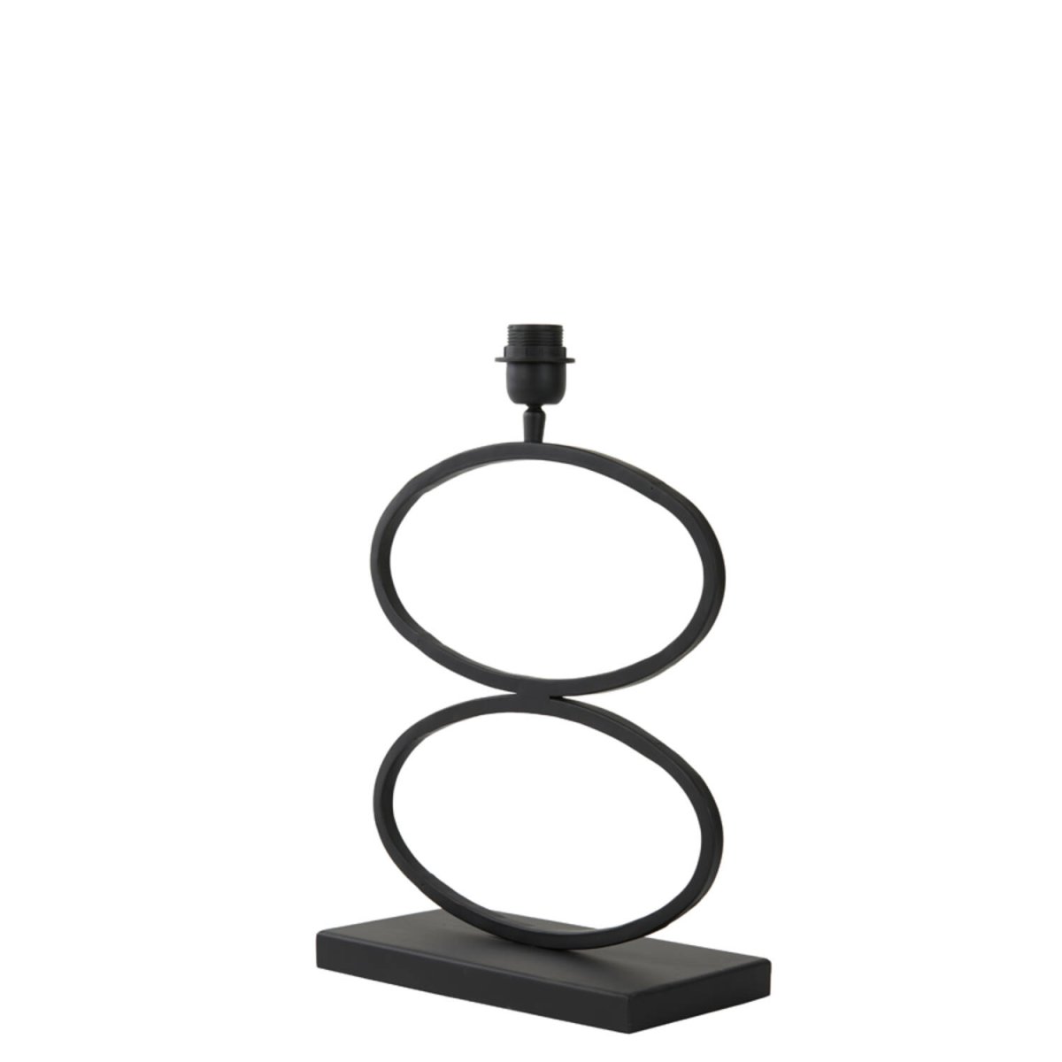 Stelius 42cm Svart från Light & Living - Med sin unika design best&aring;ende av tv&aring; sammanl&auml;nkade ovala former i mattsvart metall, skapar denna lampfot ett elegant och konstn&auml;rligt uttryck.