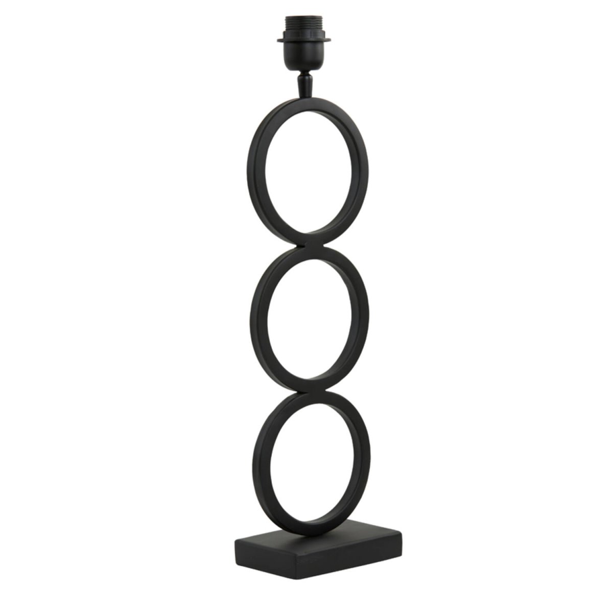 Stelios 50cm Svart från Light & Living - Med sin unika design best&aring;ende av tre sammanl&auml;nkade runda former i mattsvart metall, skapar denna lampfot ett elegant och konstn&auml;rligt uttryck.