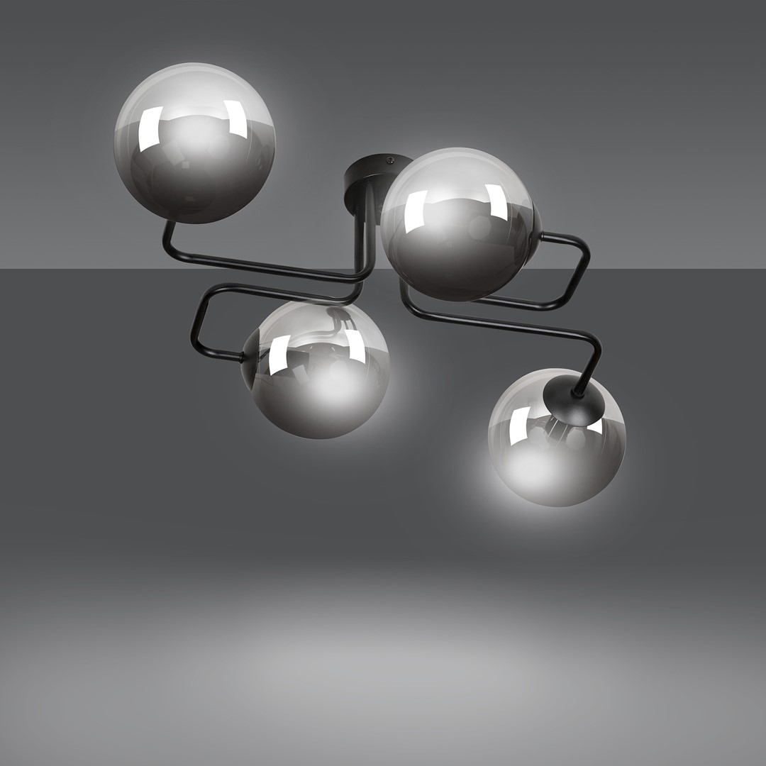 Brendi 55cm Rökfärgad plafond från Emibig Lighting - Brendi &auml;r en serie plafonder som passar utm&auml;rkt i b&aring;de moderna och mer traditionella inredningar.