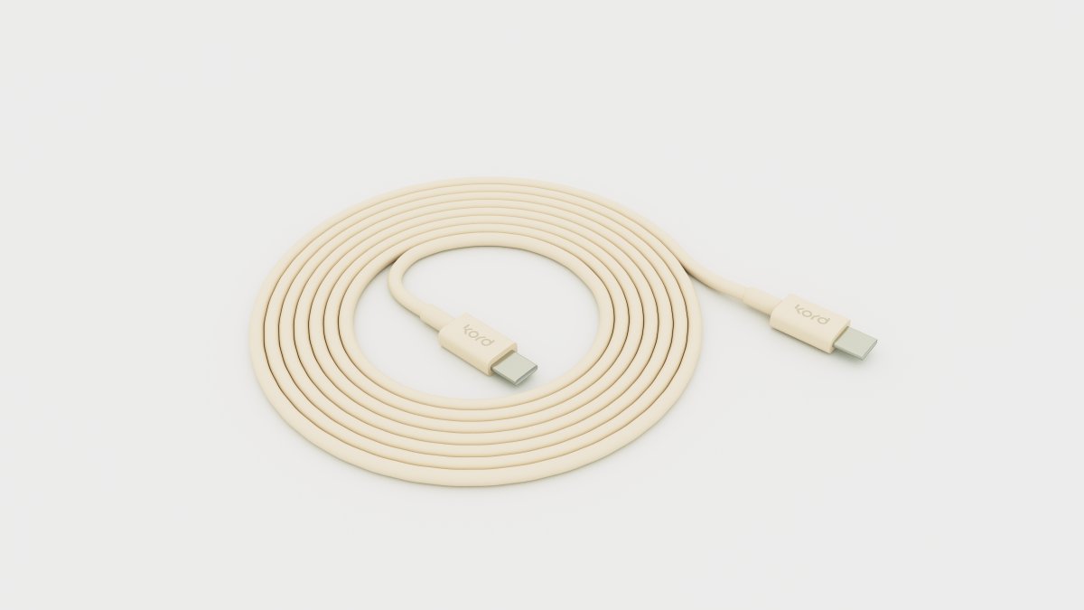 USB-C till USB-C Pearled Ivory från Kord - Universell kompatibilitet &ndash; Passar USB-C-enheter som mobiltelefoner, surfplattor och laptops med st&ouml;d f&ouml;r USB-C-laddning.