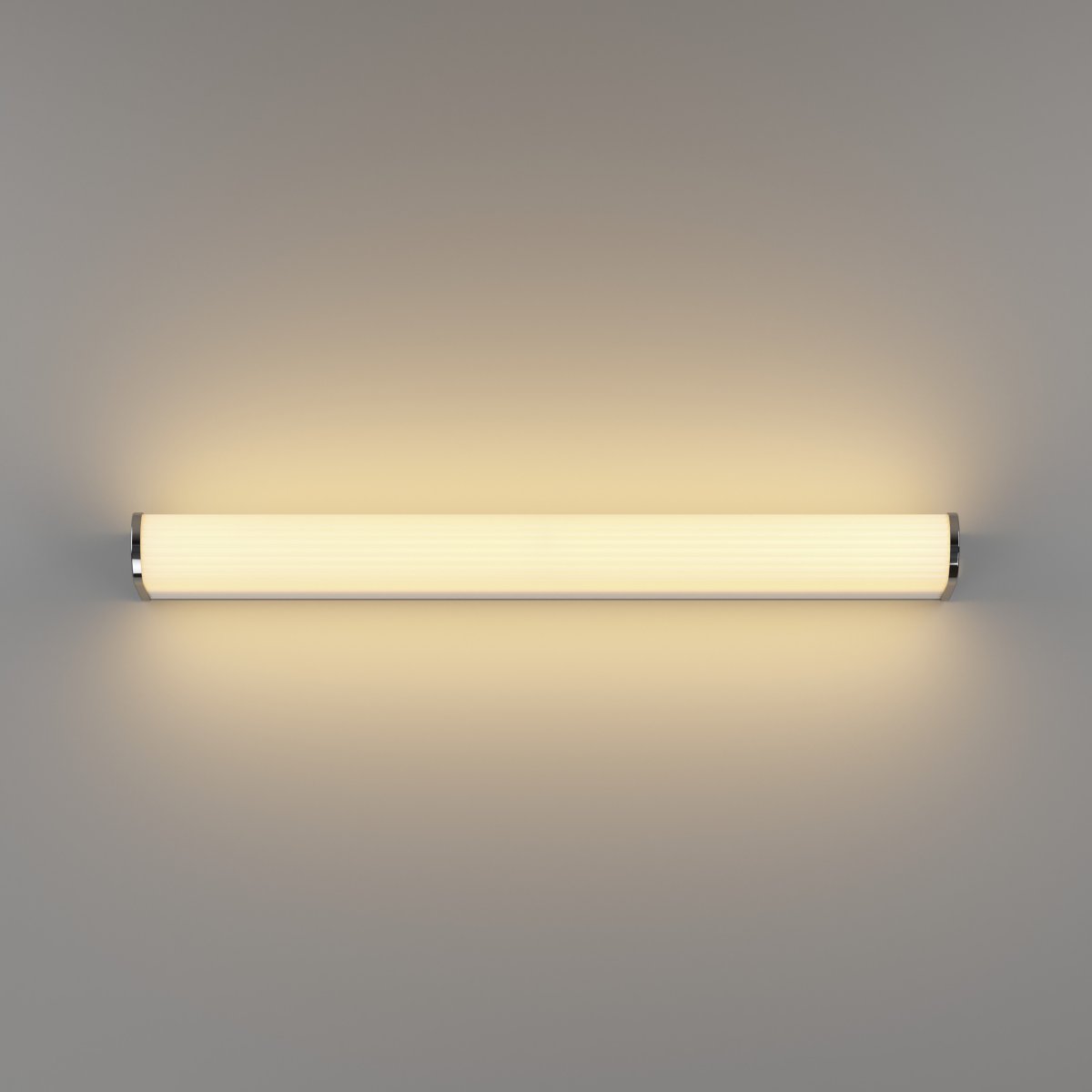 Patrovaro 60cm Vit badrumslampa från Eglo - Lampan har integrerad LED med ett ljusfl&ouml;de p&aring; 2000 lumen och f&auml;rgtemperaturen kan justeras i tre steg fr&aring;n vitt till kallvitt ljus.