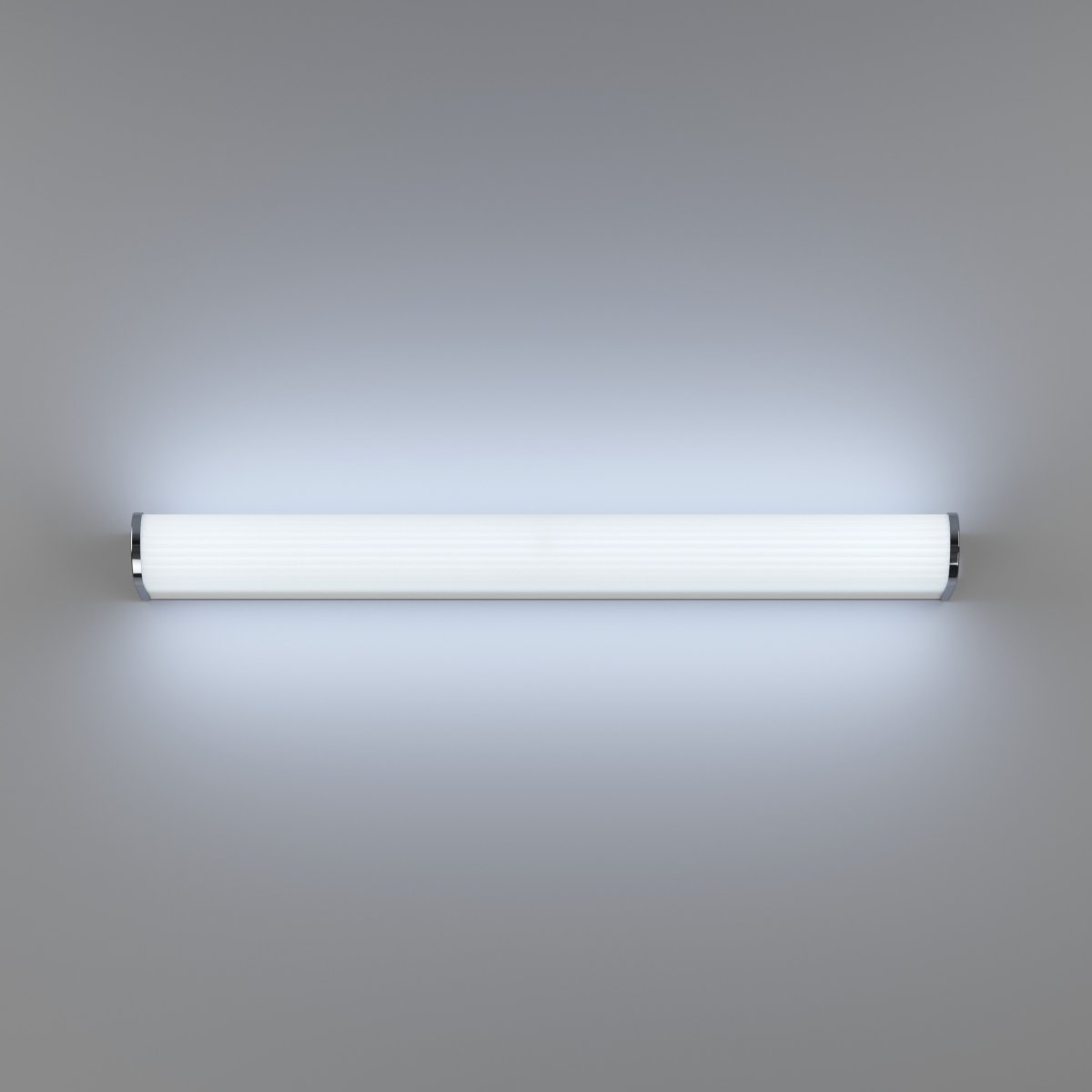 Patrovaro 60cm Vit badrumslampa från Eglo - Lampan har integrerad LED med ett ljusfl&ouml;de p&aring; 2000 lumen och f&auml;rgtemperaturen kan justeras i tre steg fr&aring;n vitt till kallvitt ljus.