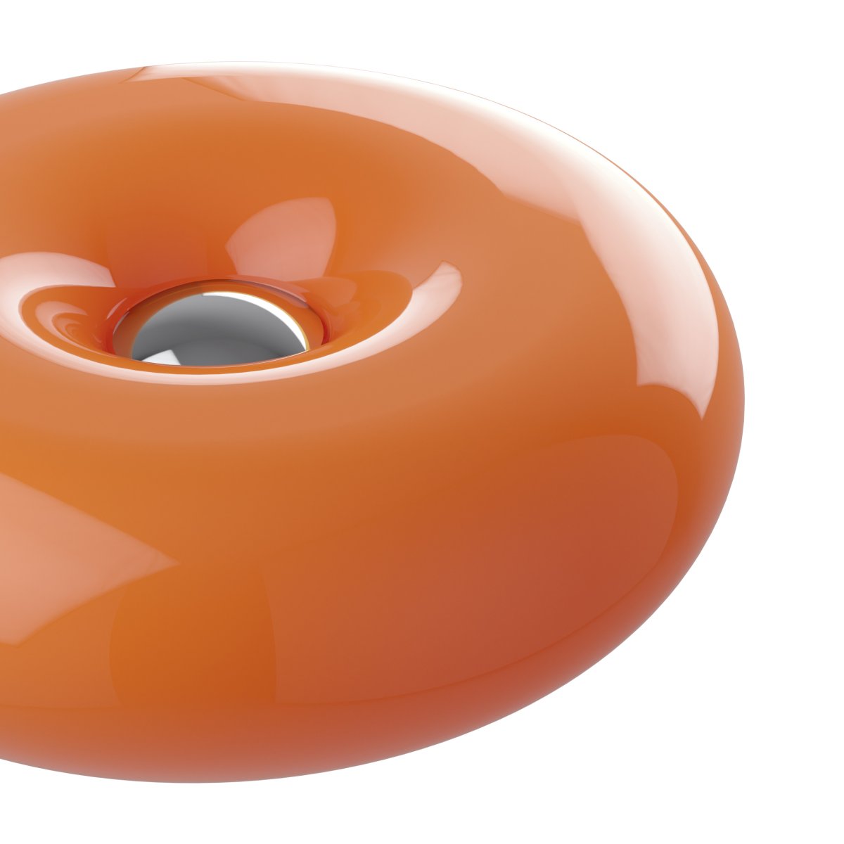 Basile 10cm Orange bordslampa från Eglo - Basile &auml;r en dekorativ lampa i orange glas med silvriga detaljer och en rund, mjuk form.