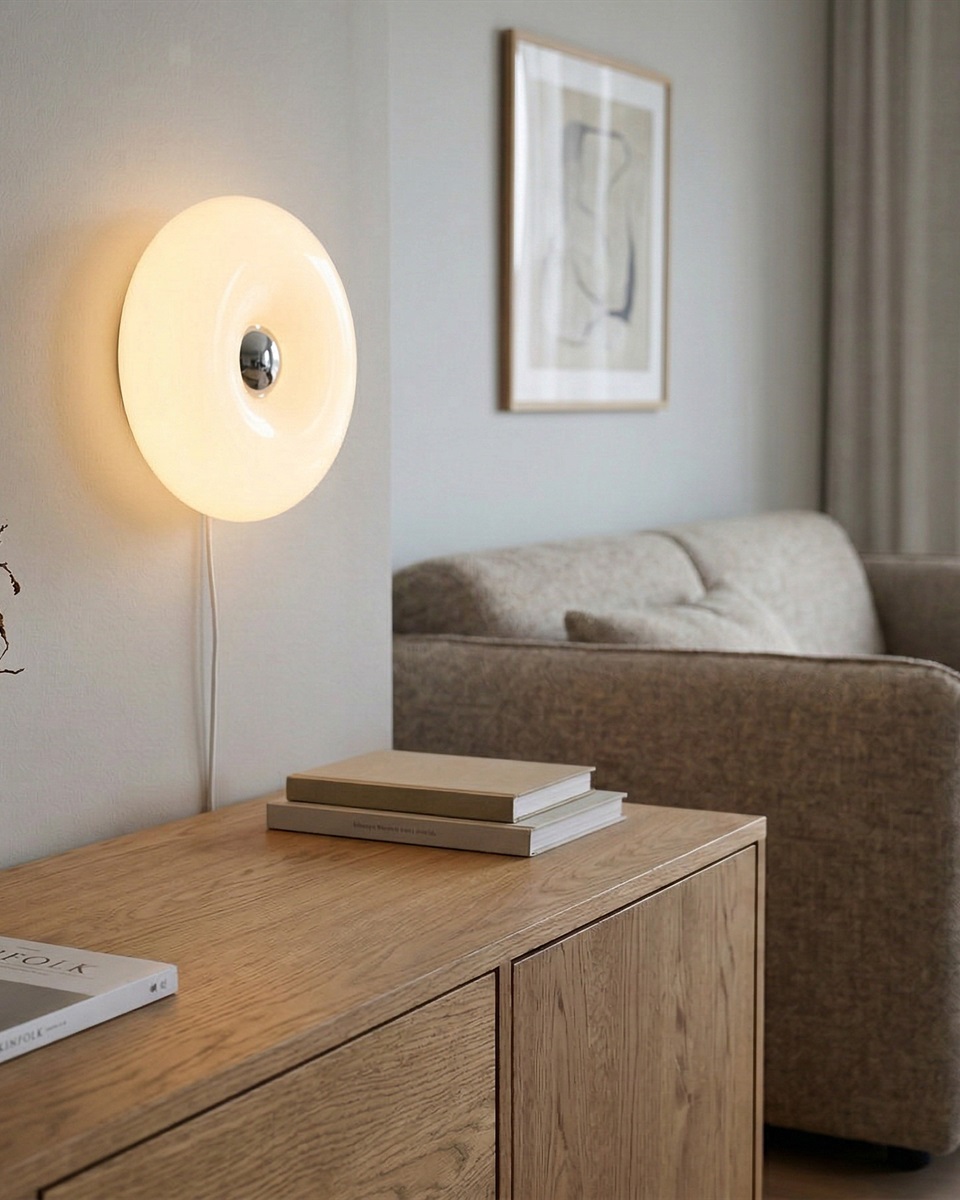 Basile 10cm Vit bordslampa från Eglo - Basile &auml;r en dekorativ lampa i vitt glas med silvriga detaljer och en rund, mjuk form.