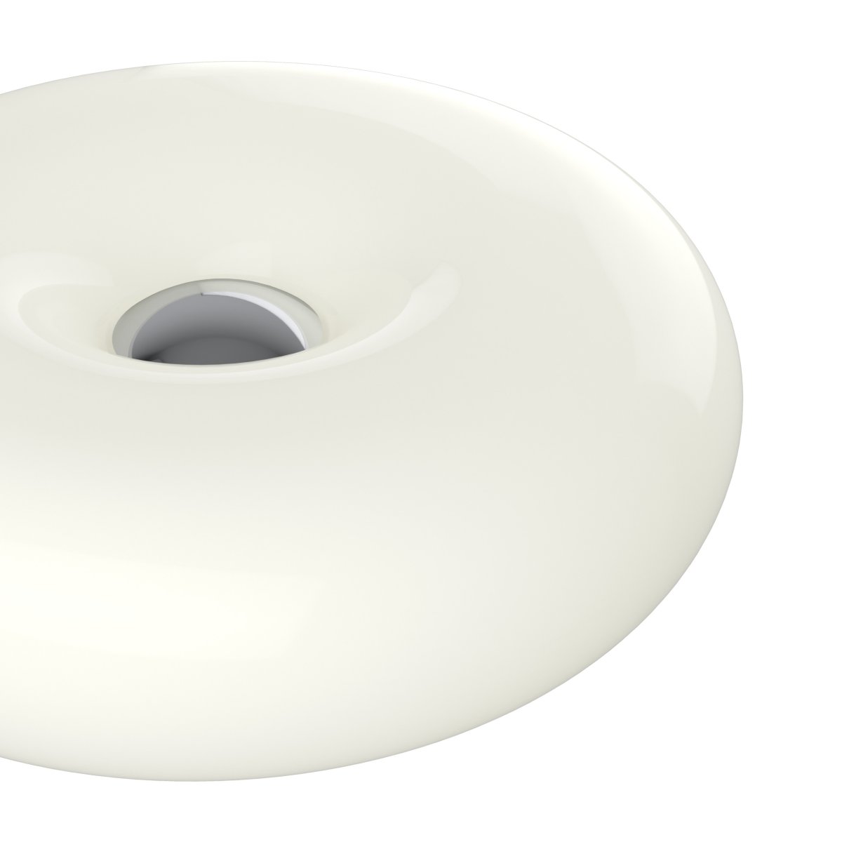 Basile 10cm Vit bordslampa från Eglo - Basile &auml;r en dekorativ lampa i vitt glas med silvriga detaljer och en rund, mjuk form.