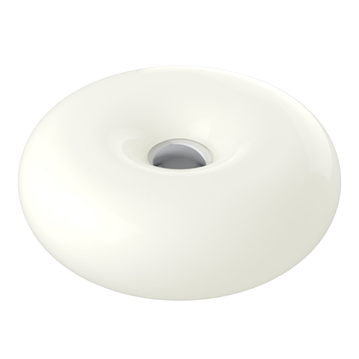 Basile 10cm Vit bordslampa från Eglo - Basile &auml;r en dekorativ lampa i vitt glas med silvriga detaljer och en rund, mjuk form.