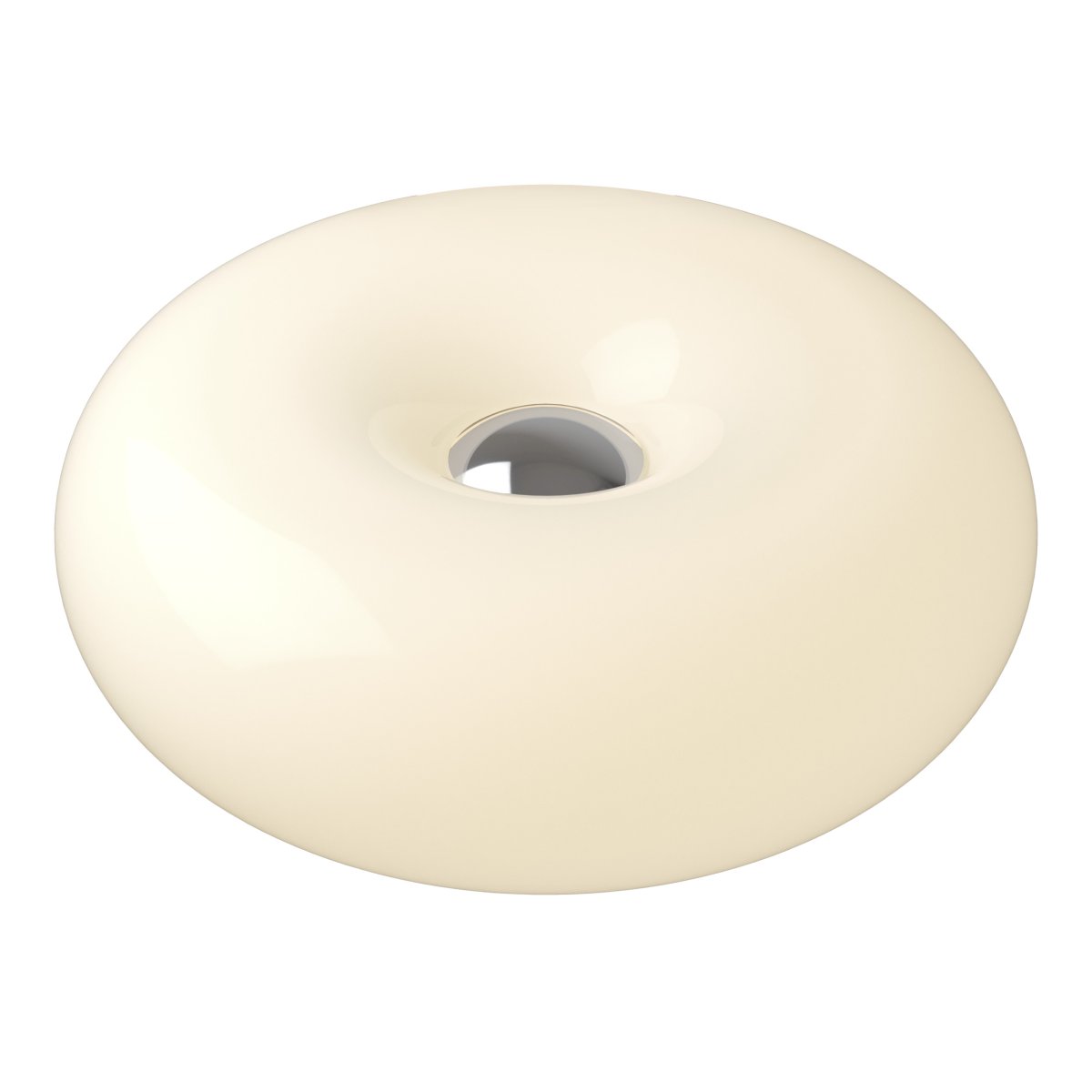 Basile 10cm Vit bordslampa från Eglo - Basile &auml;r en dekorativ lampa i vitt glas med silvriga detaljer och en rund, mjuk form.