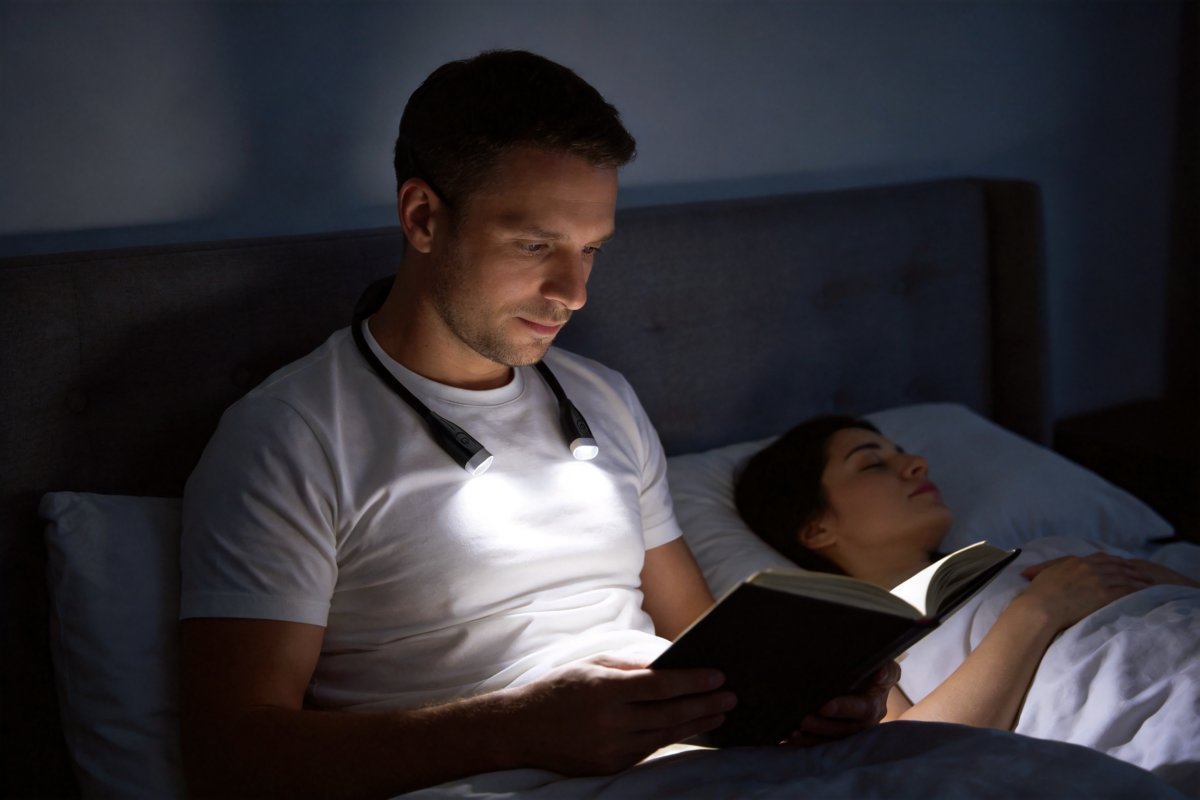 Yamenzi Svart portabel från Eglo - Yamenzi &auml;r en smart och flexibel LED-lampa som placeras bekv&auml;mt runt nacken och ger riktad belysning helt utan att du beh&ouml;ver anv&auml;nda h&auml;nderna.