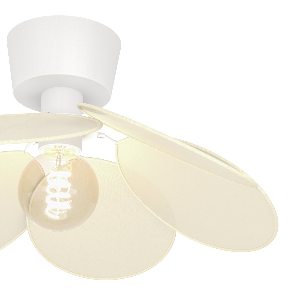 Binacua Ø45 Beige plafond från Eglo - Sk&auml;rmen &auml;r uppbyggd av mjukt rundade blad som &ouml;verlappar varandra och l&aring;ter ljusk&auml;llan synas i mitten.