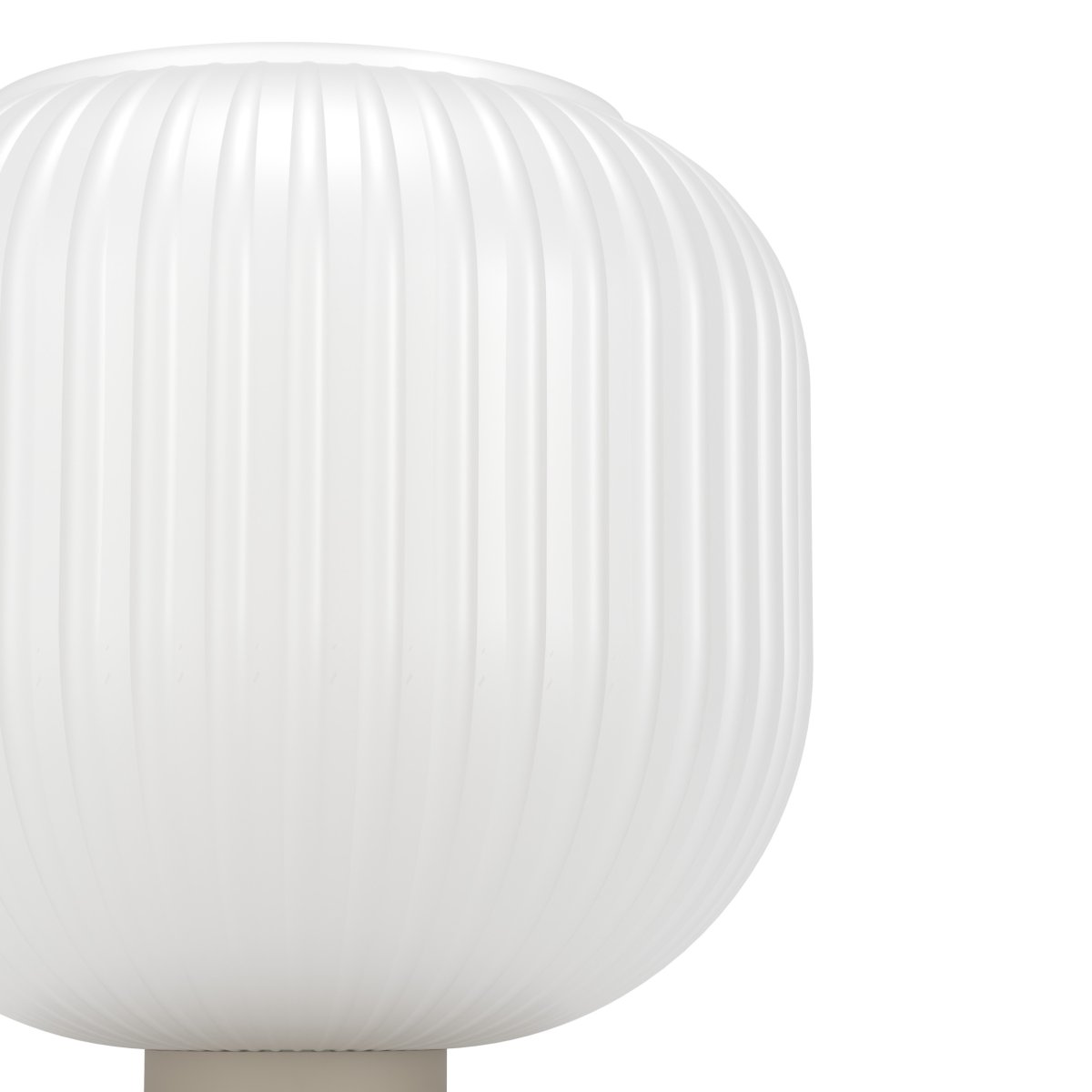 Dasmina 22cm Vit/sand bordslampa från Eglo - Dasmina har en rundad kupa i vitt, ribbat glas som kombineras med en lampfot i sandf&auml;rgad metall.
