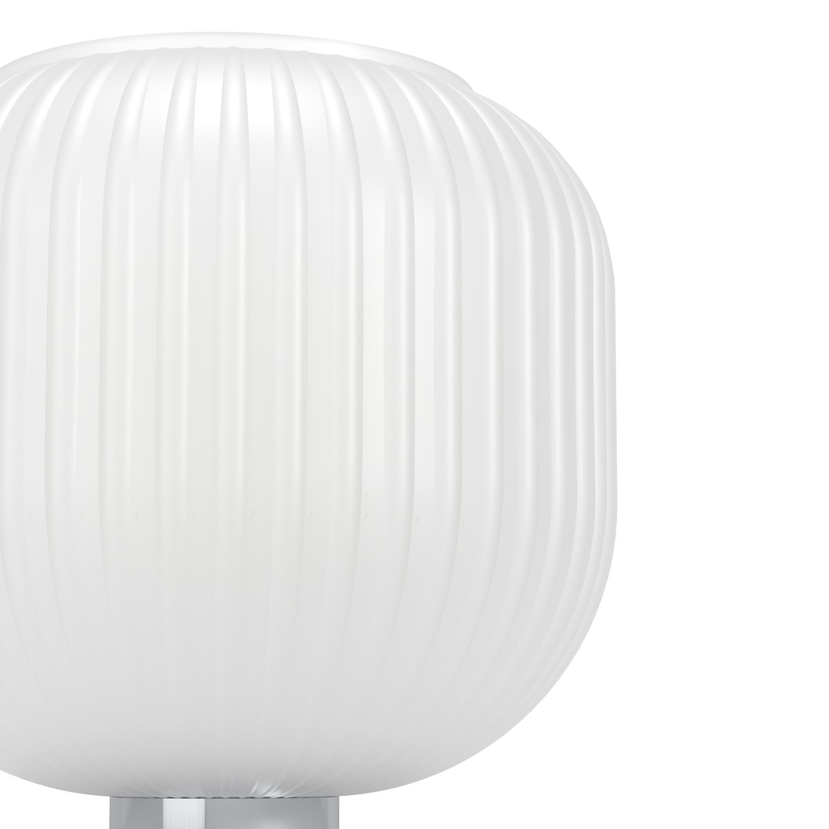 Dasmina 22cm Vit/krom bordslampa från Eglo - Dasmina har en rundad kupa i vitt, ribbat glas som kombineras med en lampfot i kromf&auml;rgad metall.