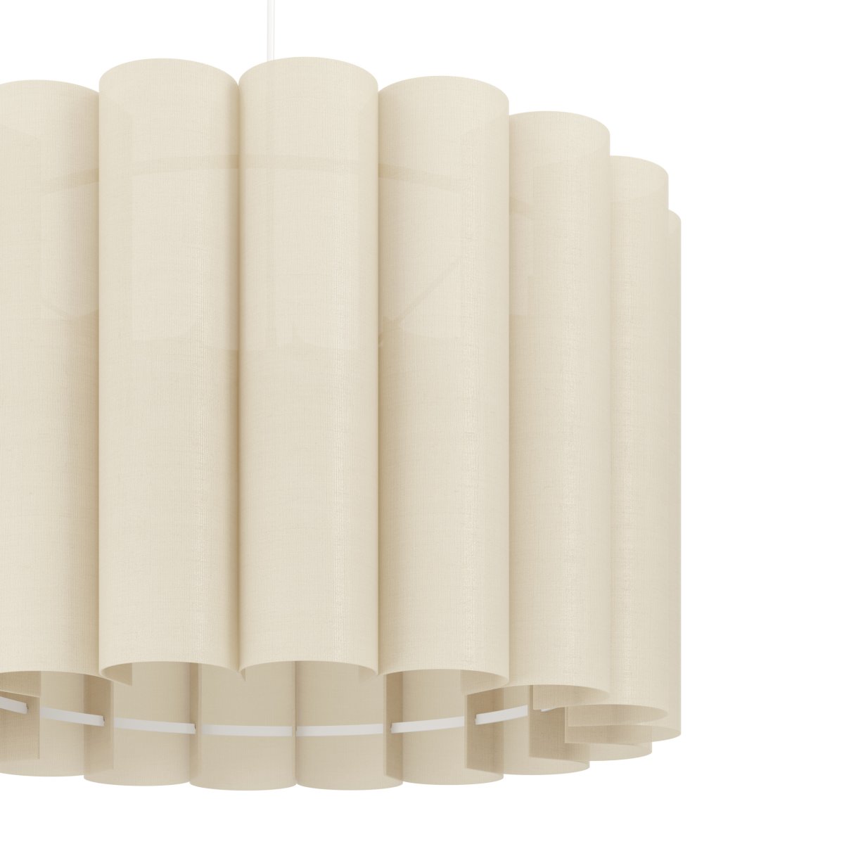 Collegrilli Ø45 Beige taklampa från Eglo - Collegrilli &auml;r en dekorativ takpendel med en beige textilsk&auml;rm som efterliknar linnets naturliga struktur.