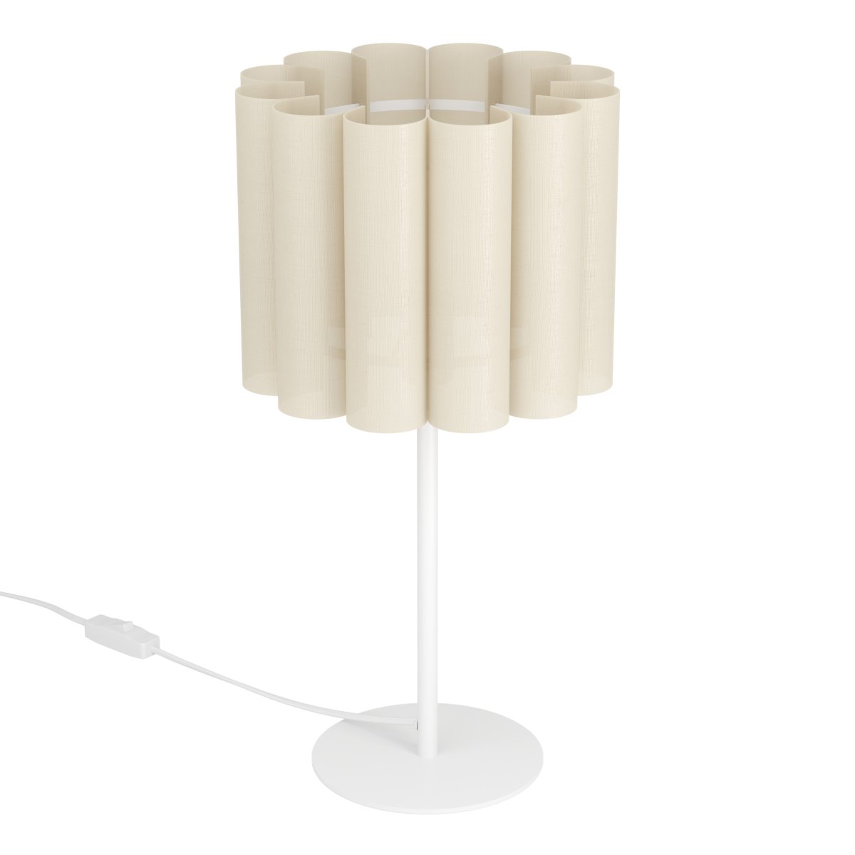 Collegrilli 23cm Beige bordslampa från Eglo - Collegrilli bordslampa har en beige textilsk&auml;rm som efterliknar linnets naturliga struktur och en enkel lampfot i vit metall.