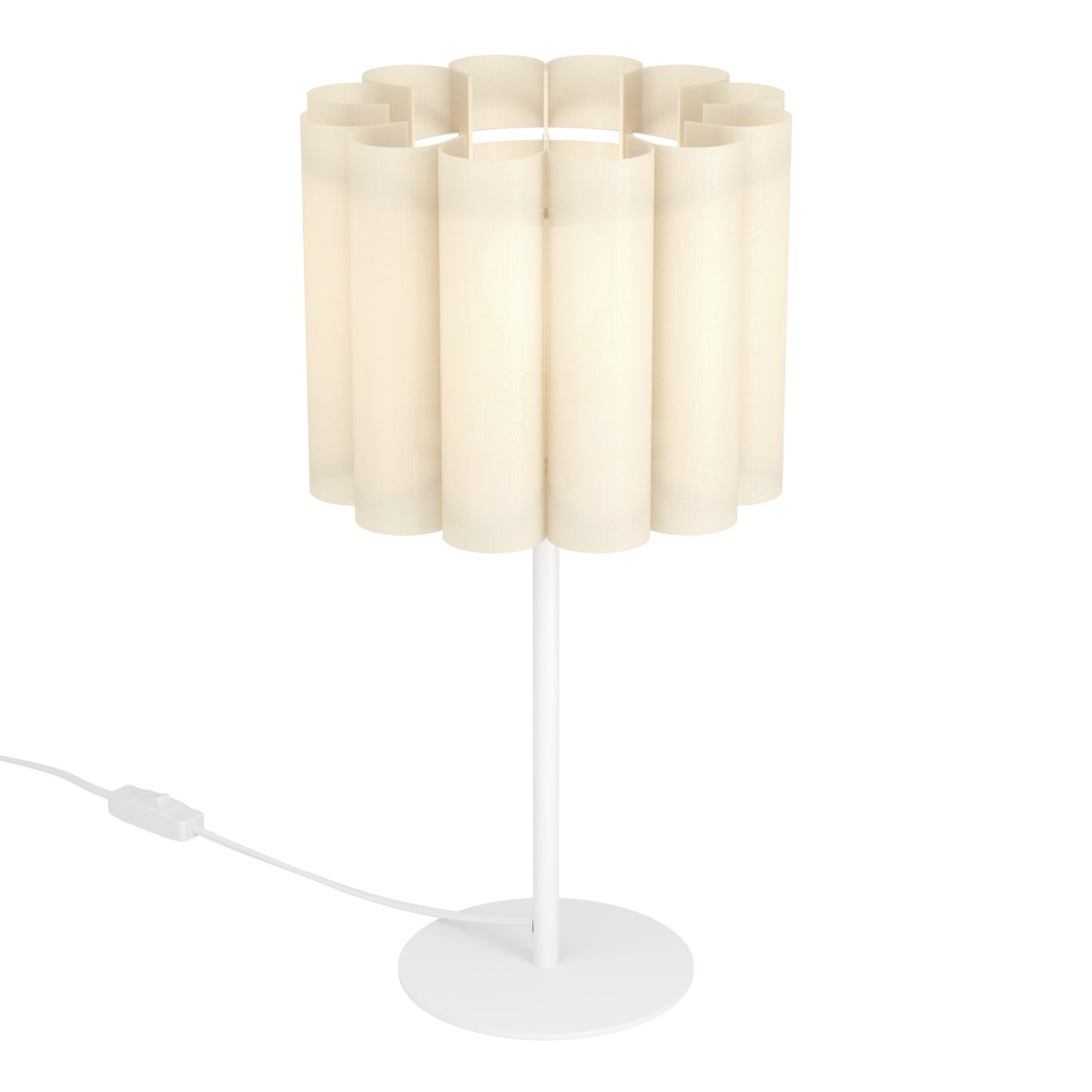 Collegrilli 23cm Beige bordslampa från Eglo - Collegrilli bordslampa har en beige textilsk&auml;rm som efterliknar linnets naturliga struktur och en enkel lampfot i vit metall.