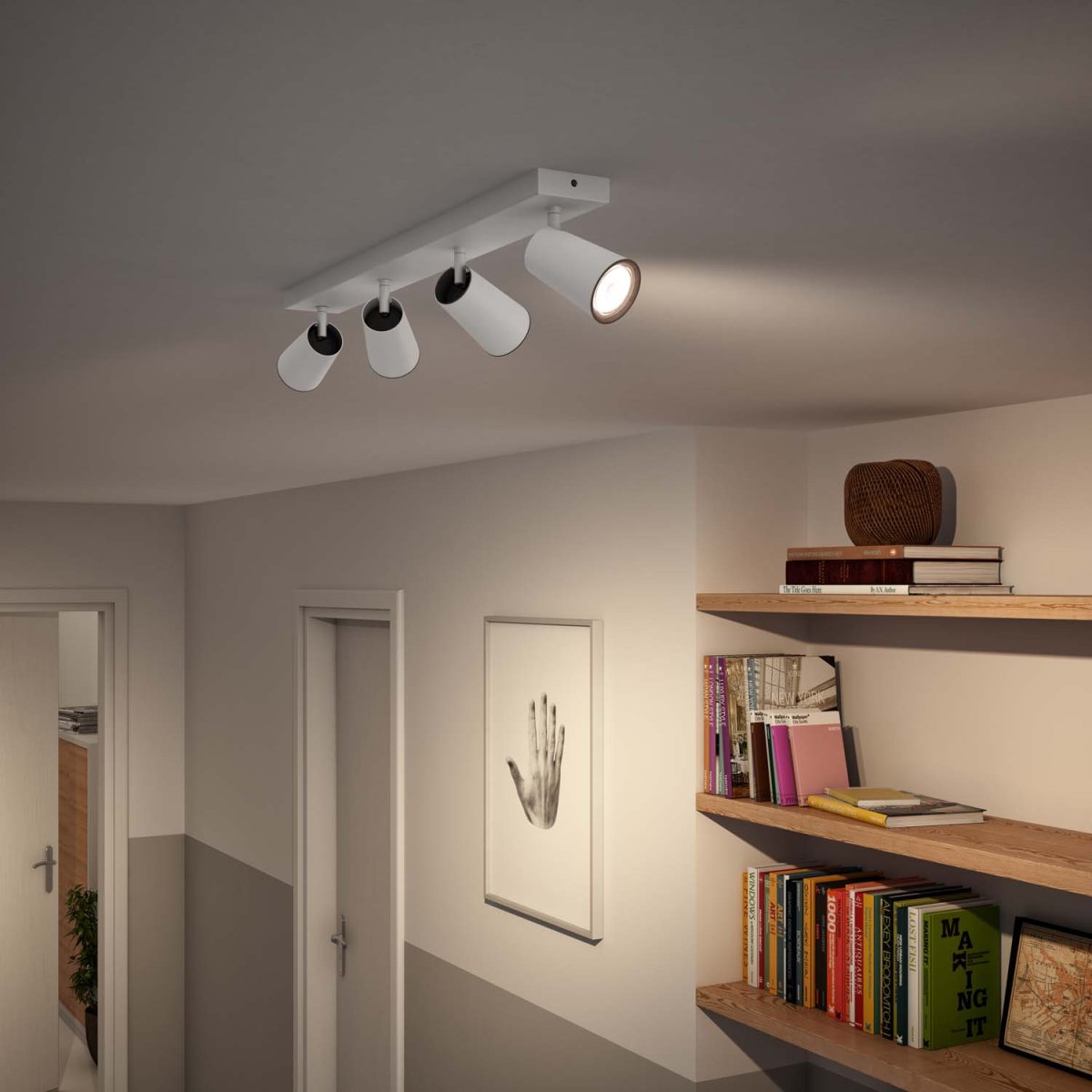 Paisley 4 vit spotlight från Philips - Tillverkad i vit metall f&ouml;r ett rent och minimalistiskt uttryck som sm&auml;lter in i de flesta hem.
