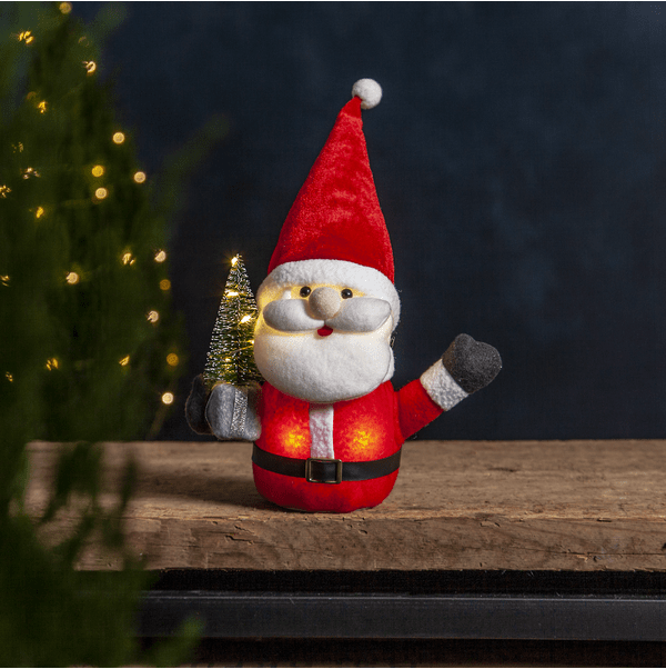 Joylight Tomte Röd från Star Trading - Mysig tomte med paket och gran.