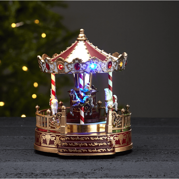 Kidsville Flerfärgad från Star Trading - Dekoration med fina detaljer, snurrande karusell med 8st olika juls&aring;nger.