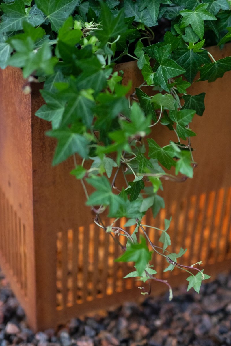 Falsterbo Rå Corten från Globen Lighting - Med sitt minimalistiska formspr&aring;k bidrar denna golvlampa med ett vackert blickf&aring;ng till din utomhusmilj&ouml;, p&aring; terrassen, balkongen, i orangeriet, utanf&ouml;r garaget eller stallet, vid entr&eacute;n, p&aring; bryggan - varje tr&auml;dg&aring;rdsrum f&ouml;rtj&auml;nar att bli upplyst av st&auml;mningsfull belysning.