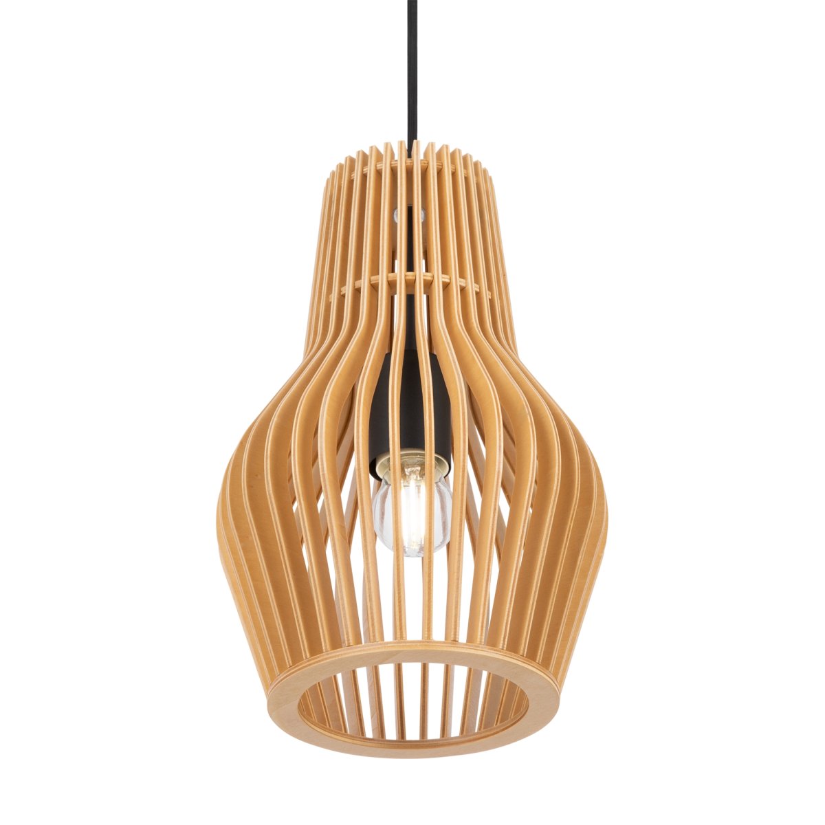 Roots Ø20 Natur taklampa från Maytoni - Roots pendel &auml;r tillverkad av tr&auml; och metall och har en stilren design som ramar in ljusk&auml;llan p&aring; ett unikt s&auml;tt.