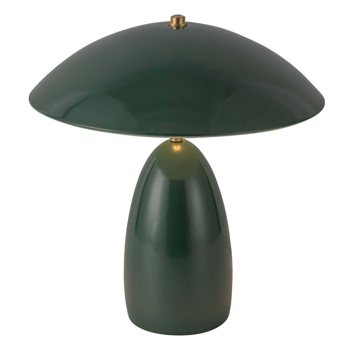 Poppy 35cm Grön bordslampa från Elstead Lighting - Poppy &auml;r en dekorativ bordslampa med mjuka former och en djup m&ouml;rkgr&ouml;n f&auml;rg som kombineras med detaljer i m&auml;ssing.