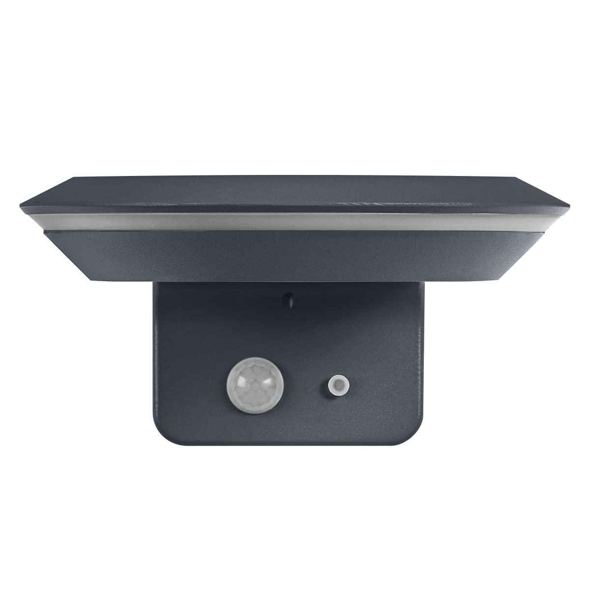 Glow Sensor Mörkgrå solcellslampa från Ledvance - Tillverkad av aluminum och med IP44-klassning, &auml;r den b&aring;de v&auml;derbest&auml;ndig och robust.