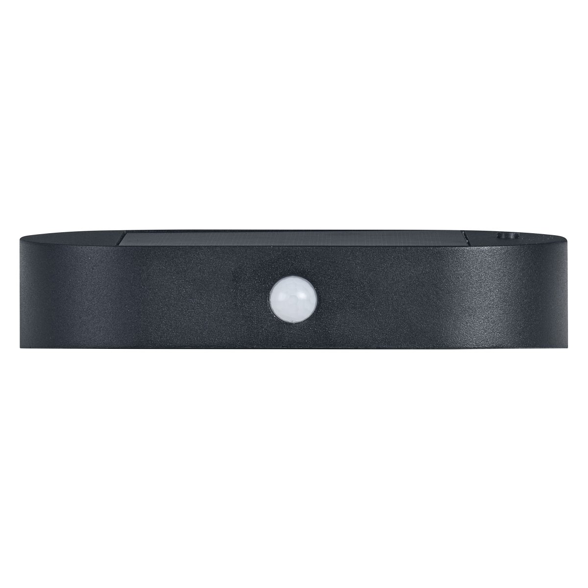 Oval S Sensor Svart solcellslampa från Osram - Tillverkad av rostfritt st&aring;l och med IP44-klassning, &auml;r den b&aring;de v&auml;derbest&auml;ndig och robust.