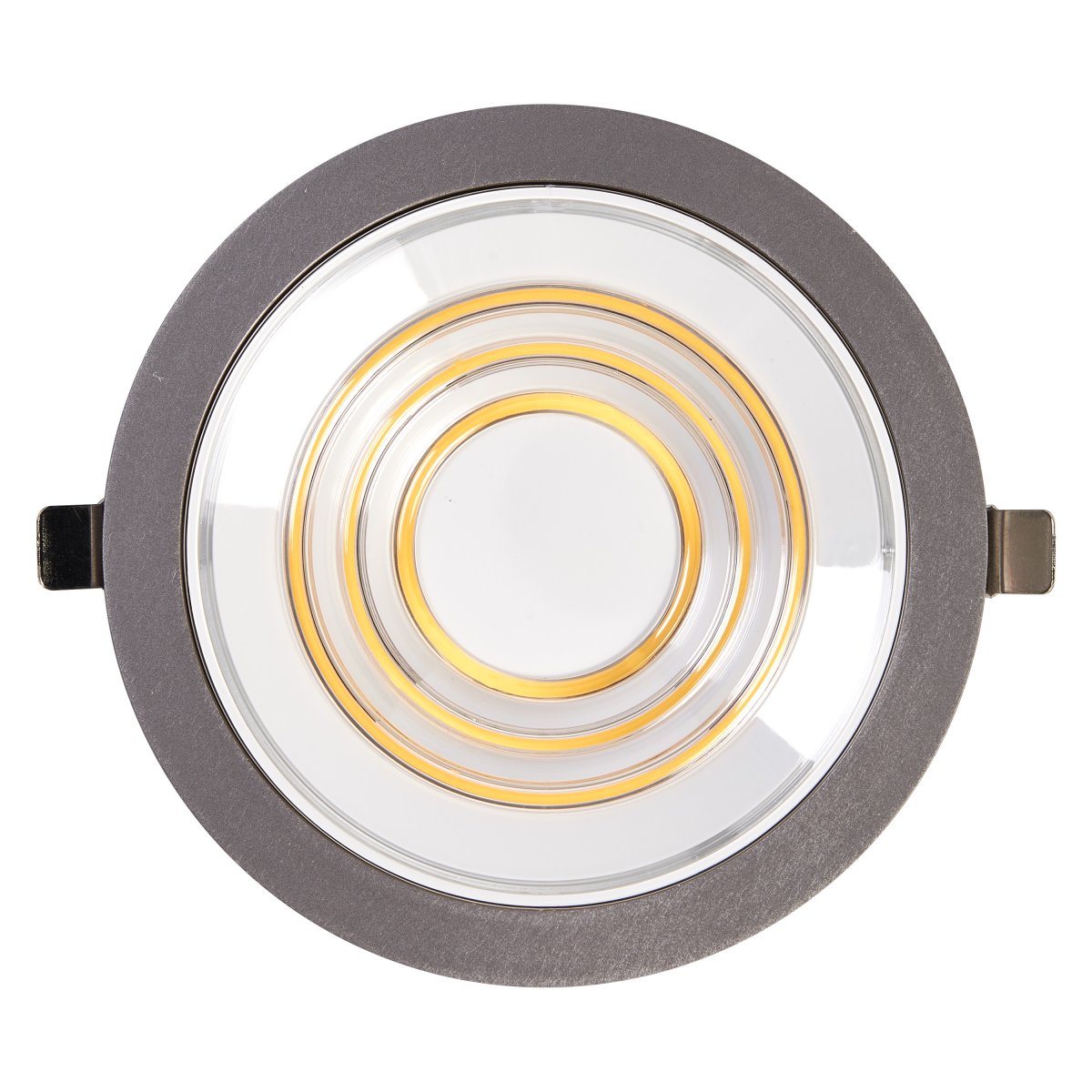 Decor Filament Ripple 9W Aluminium från Ledvance - I f&ouml;rsta l&auml;get lyser den lilla cirkeln i mitten, i andra l&auml;get lyser den andra cirkeln, i tredje l&auml;get lyser den tredje yttersta cirkeln och i fj&auml;rde l&auml;get lyser de alla tre samtidigt.