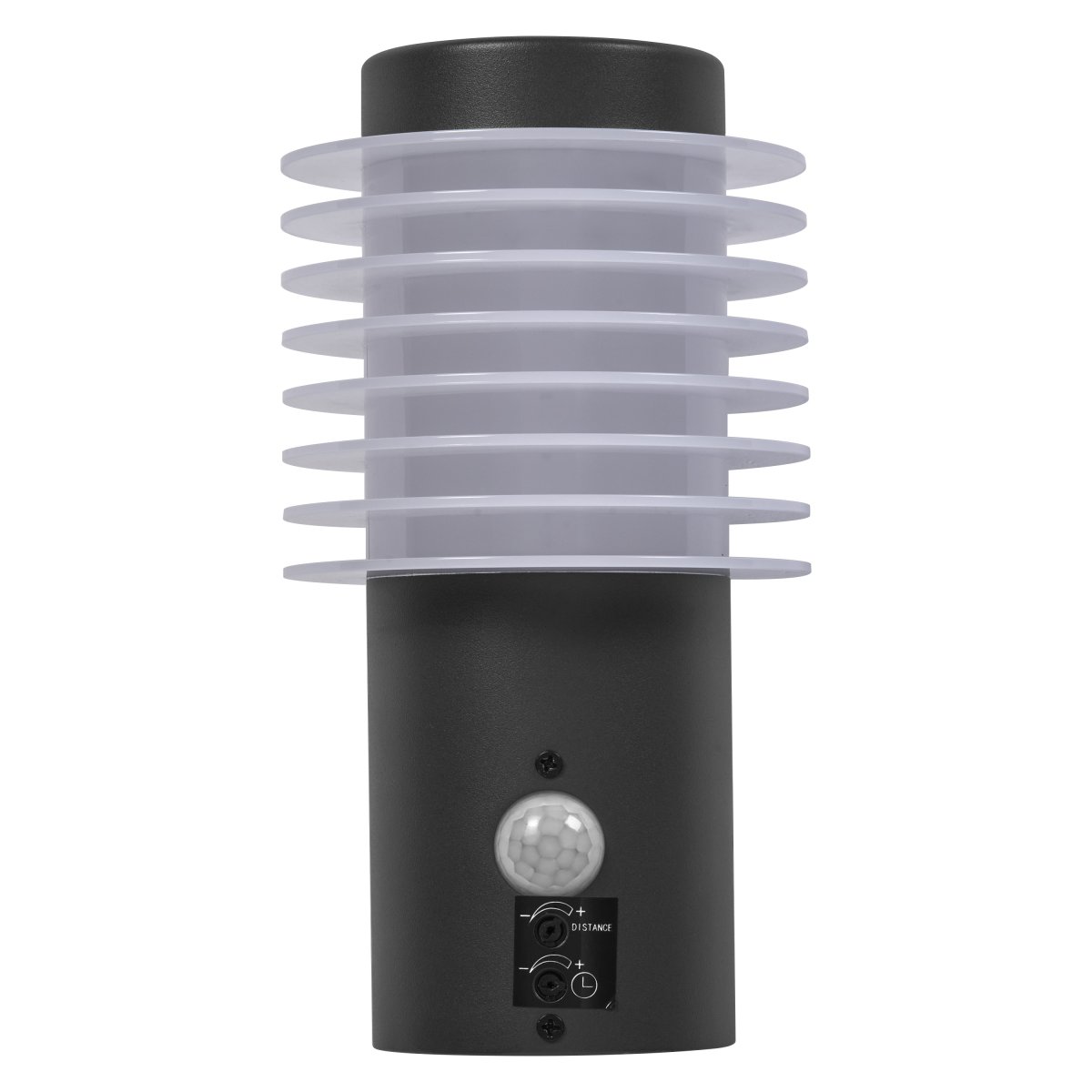 Rondo Sensor Mörkgrå utelampa från Ledvance - Med sin stilrena design och effektiva funktionalitet &auml;r denna armatur det perfekta valet f&ouml;r att b&aring;de belysa och s&auml;kerst&auml;lla ditt utomhusomr&aring;de.