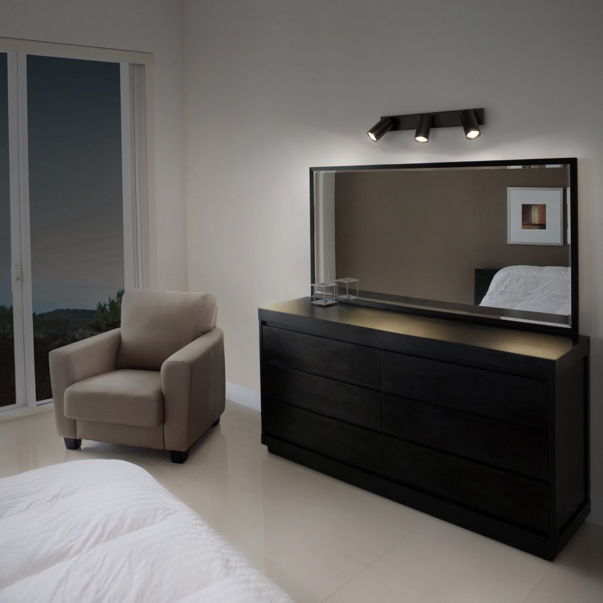 Octagon 3 Svart spotlight från Ledvance - Den n&auml;tta formen i kombination med de r&ouml;rliga spotlightsen g&ouml;r den m&aring;ngsidig och passar in i alla hem och stilar.