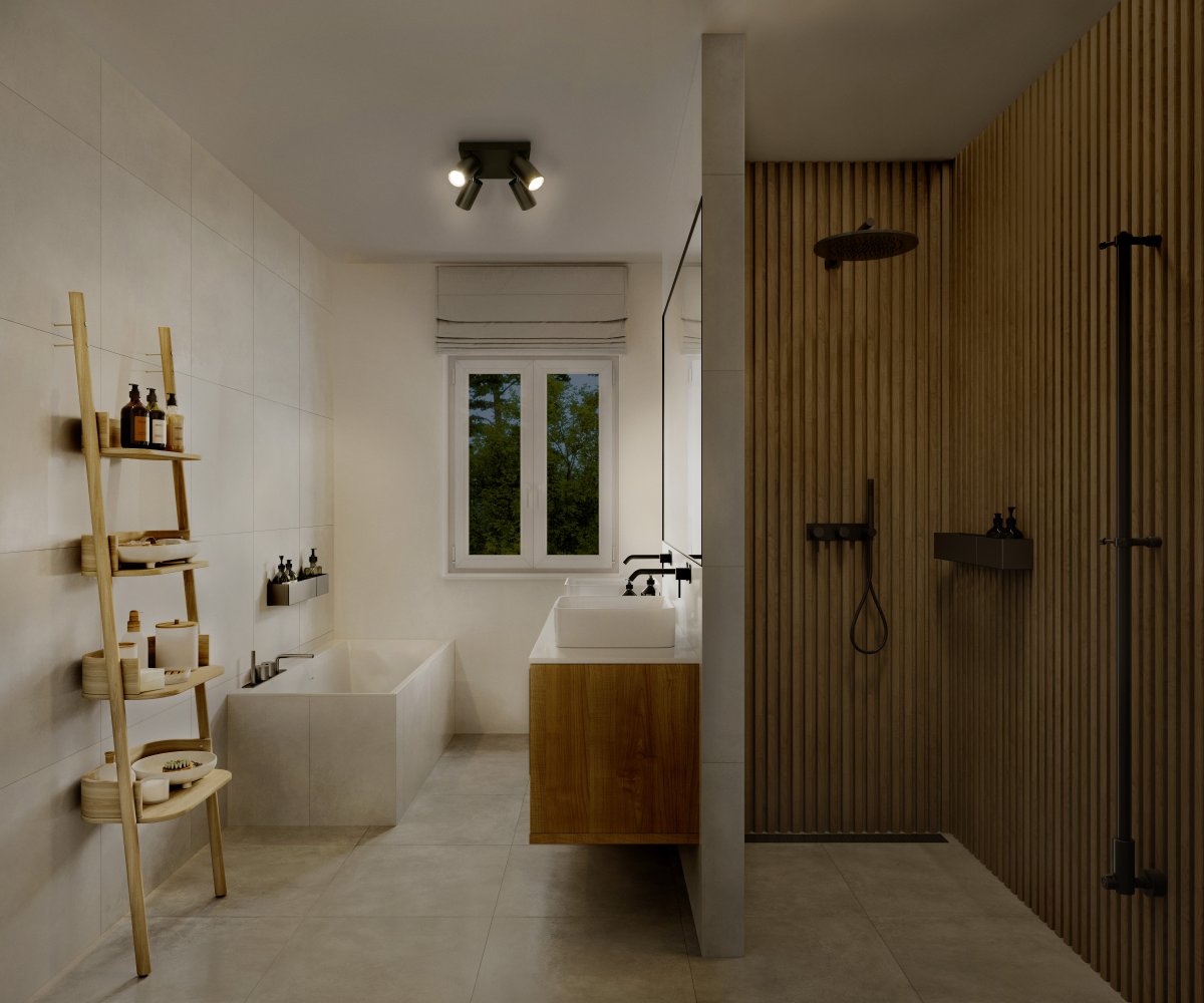 Octagon 4 Svart spotlight från Ledvance - Den n&auml;tta formen i kombination med de r&ouml;rliga spotlightsen g&ouml;r den m&aring;ngsidig och passar in i alla hem och stilar.