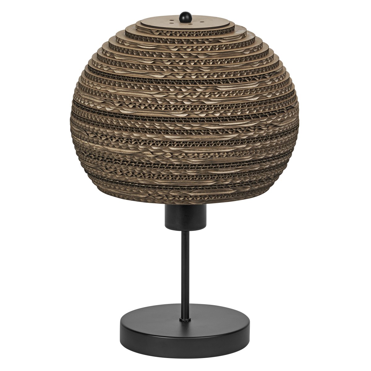 Cardboard Ball 38cm Brun bordslampa från Ledvance - Sk&auml;rmen gjord av flera lager kartong skapar ett vackert ljusspel rummet n&auml;r den &auml;r t&auml;nd och bidrar med en varm och naturlig atmosf&auml;r.
