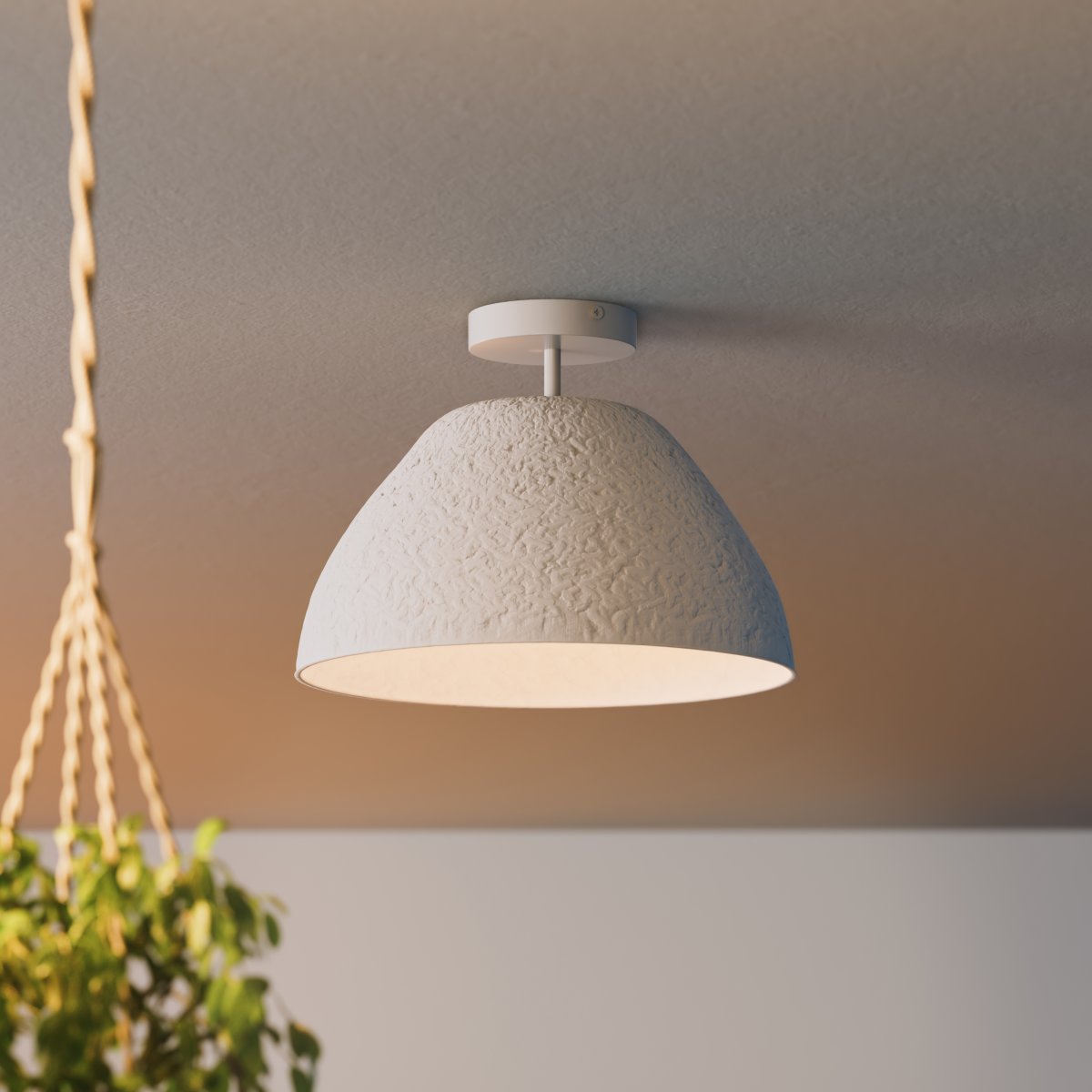 Camel Bell Ø38 Vit plafond från Osram - Den dekorativa sk&auml;rmaren av papper ger en fin ljusspridning i rummet.