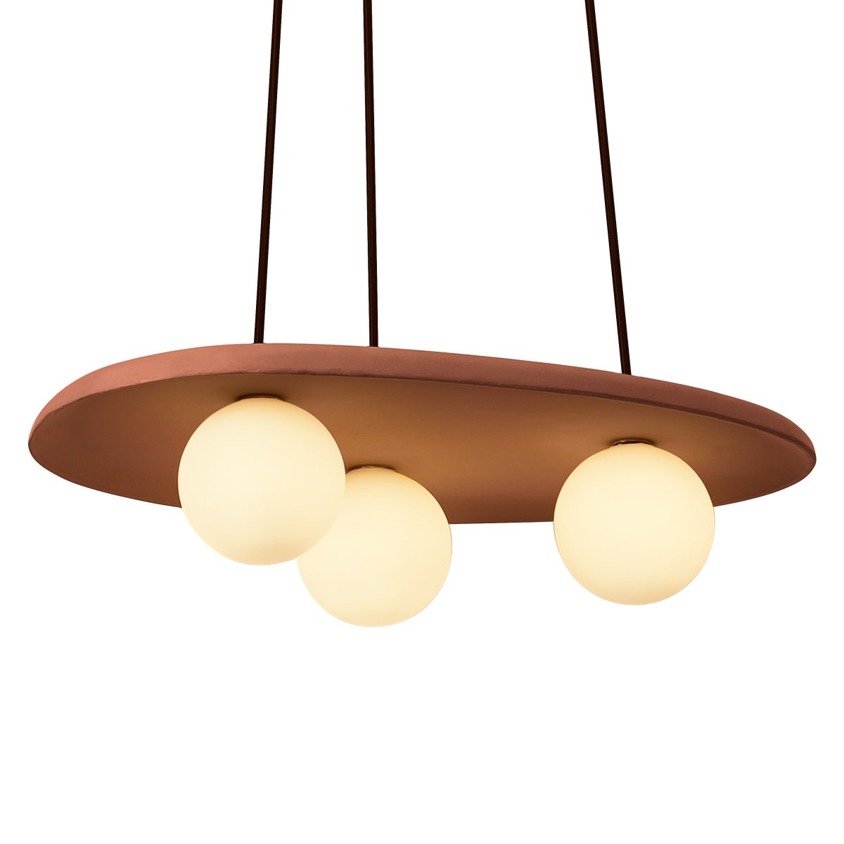Clay Nest 50cm Brun taklampa från Osram - Glaskuporna i opal som omfamnar ljusk&auml;llorna skapar ett fint och bl&auml;ndfritt ljus i rummet.