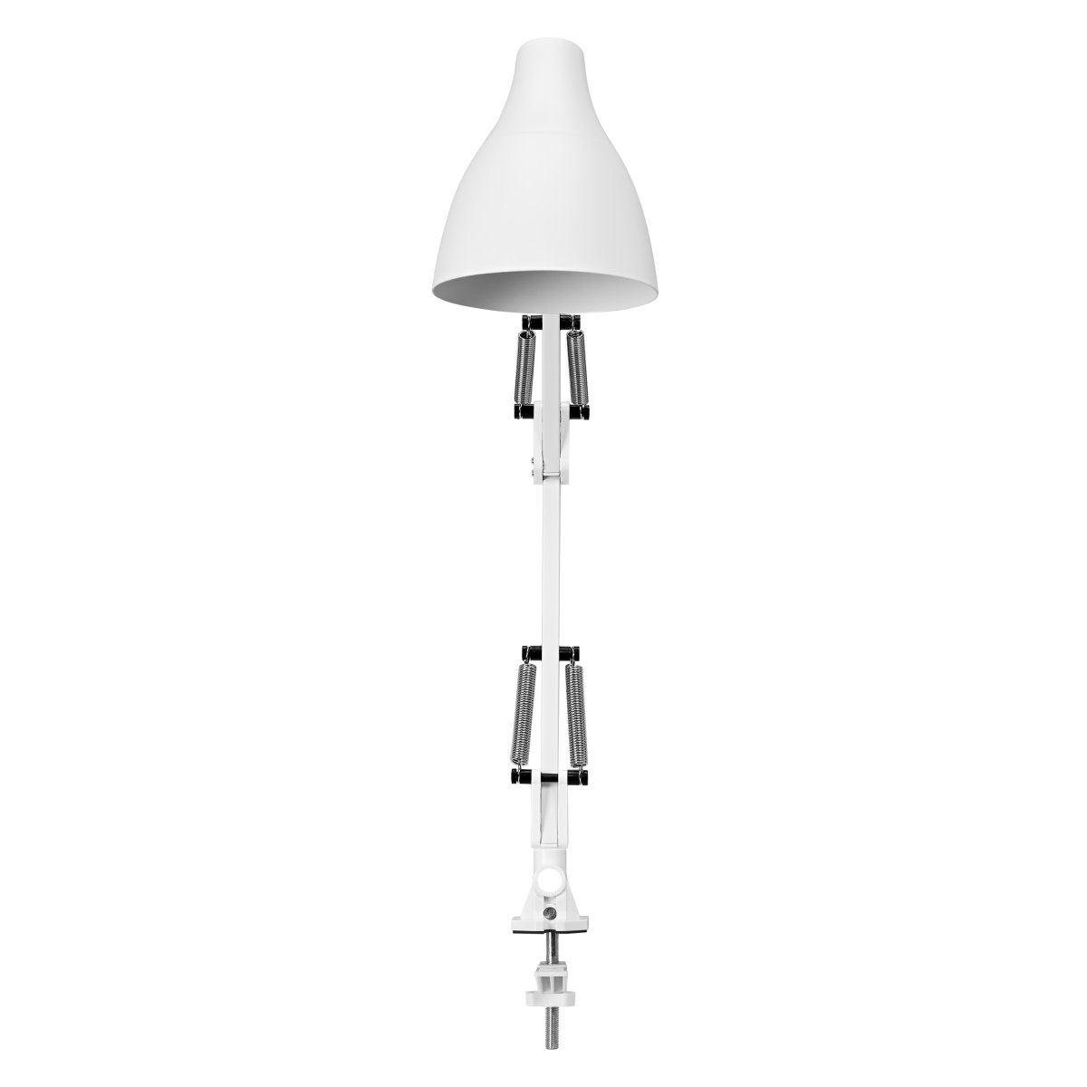 Office Pear Clip Vit klämlampa från Ledvance - Armen med tv&aring; leder g&aring;r att vinkla och justera i h&ouml;jd och sidled vilket g&ouml;r det till en flexibel lampa, ut&ouml;ver det har den en vridbar sk&auml;rm f&ouml;r individuell inst&auml;llning av ljuset.
