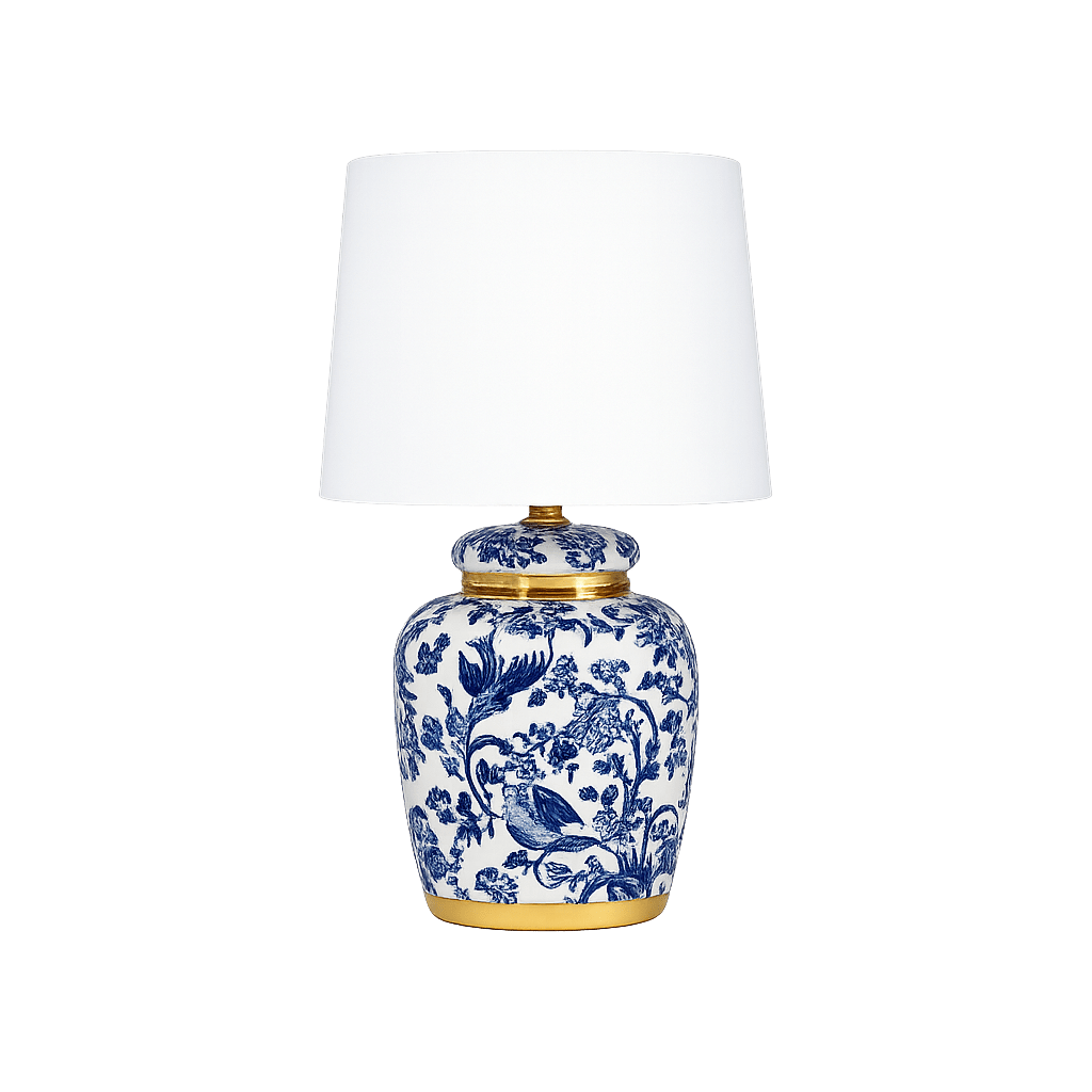 Lampan - Blomsterlilla 30cm - Bordslampa - Blå